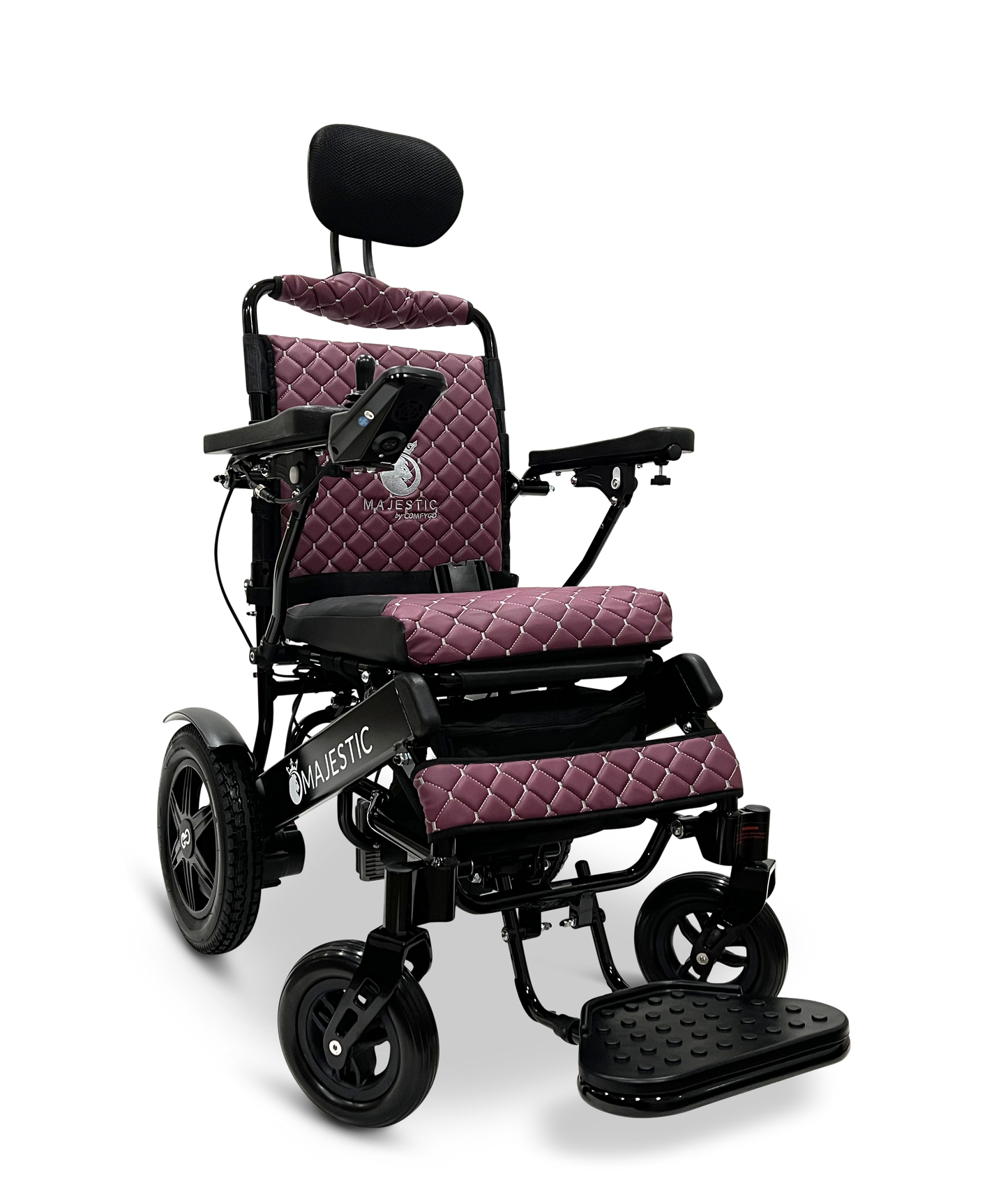 MAJESTIC IQ-9000 Auto Recline Remote Controlled Electric Wheelchair Black Purple