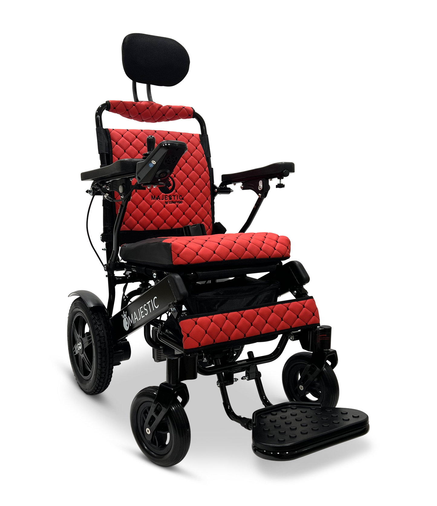 MAJESTIC IQ-9000 Auto Recline Remote Controlled Electric Wheelchair Black Red