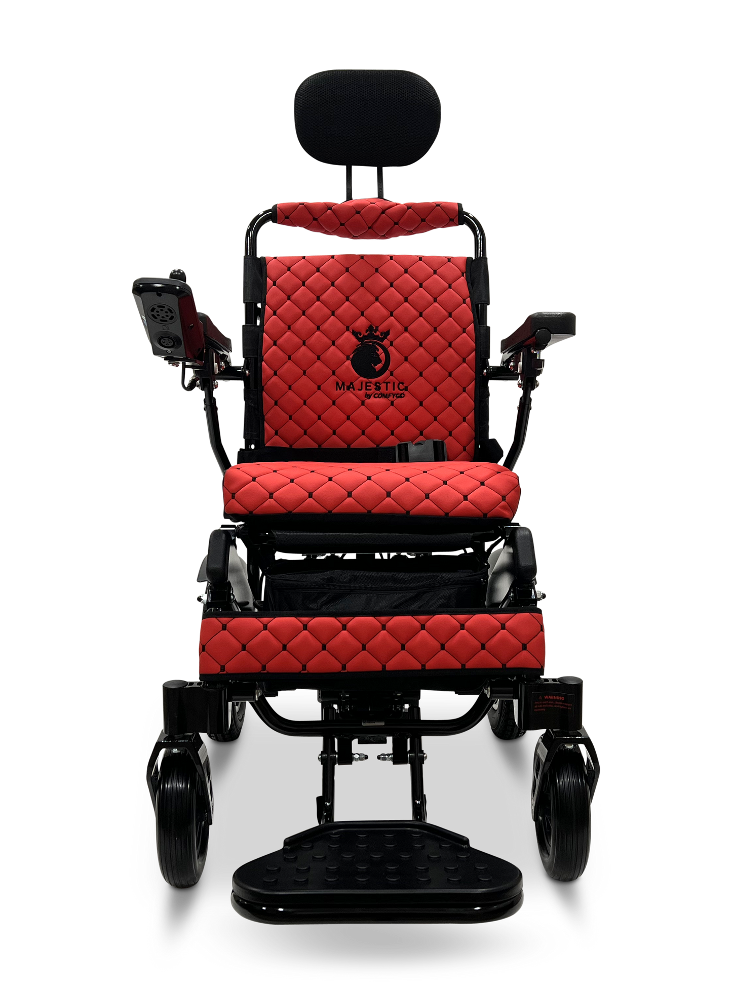 MAJESTIC IQ-9000 Auto Recline Remote Controlled Electric Wheelchair Black Red