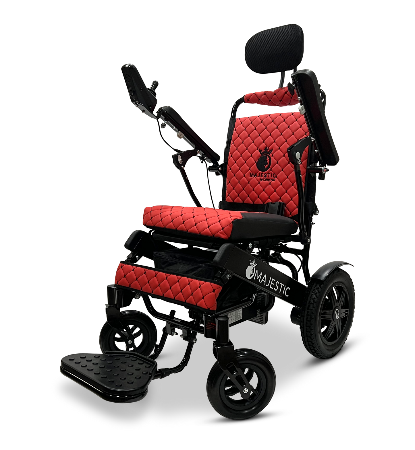 MAJESTIC IQ-9000 Auto Recline Remote Controlled Electric Wheelchair Black Red