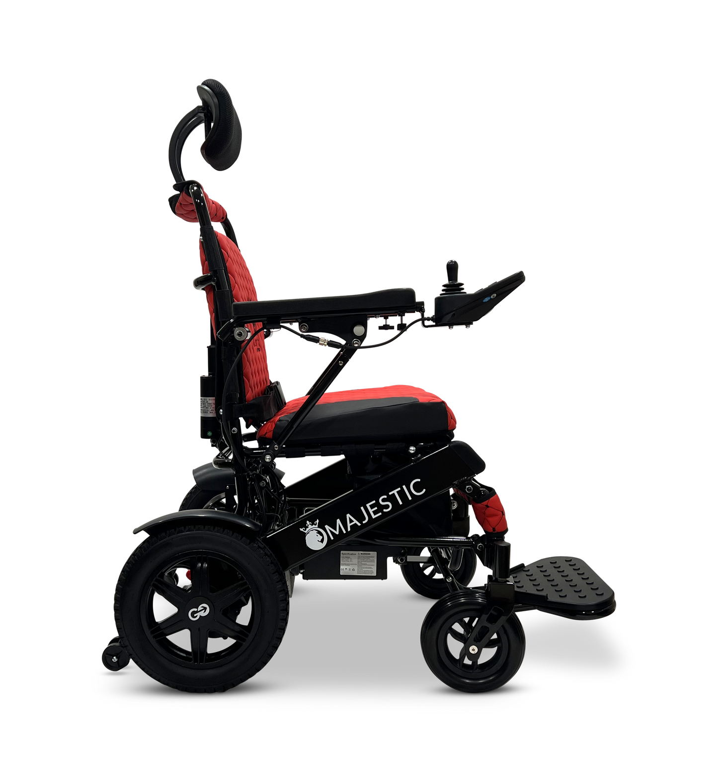 MAJESTIC IQ-9000 Auto Recline Remote Controlled Electric Wheelchair Black Red