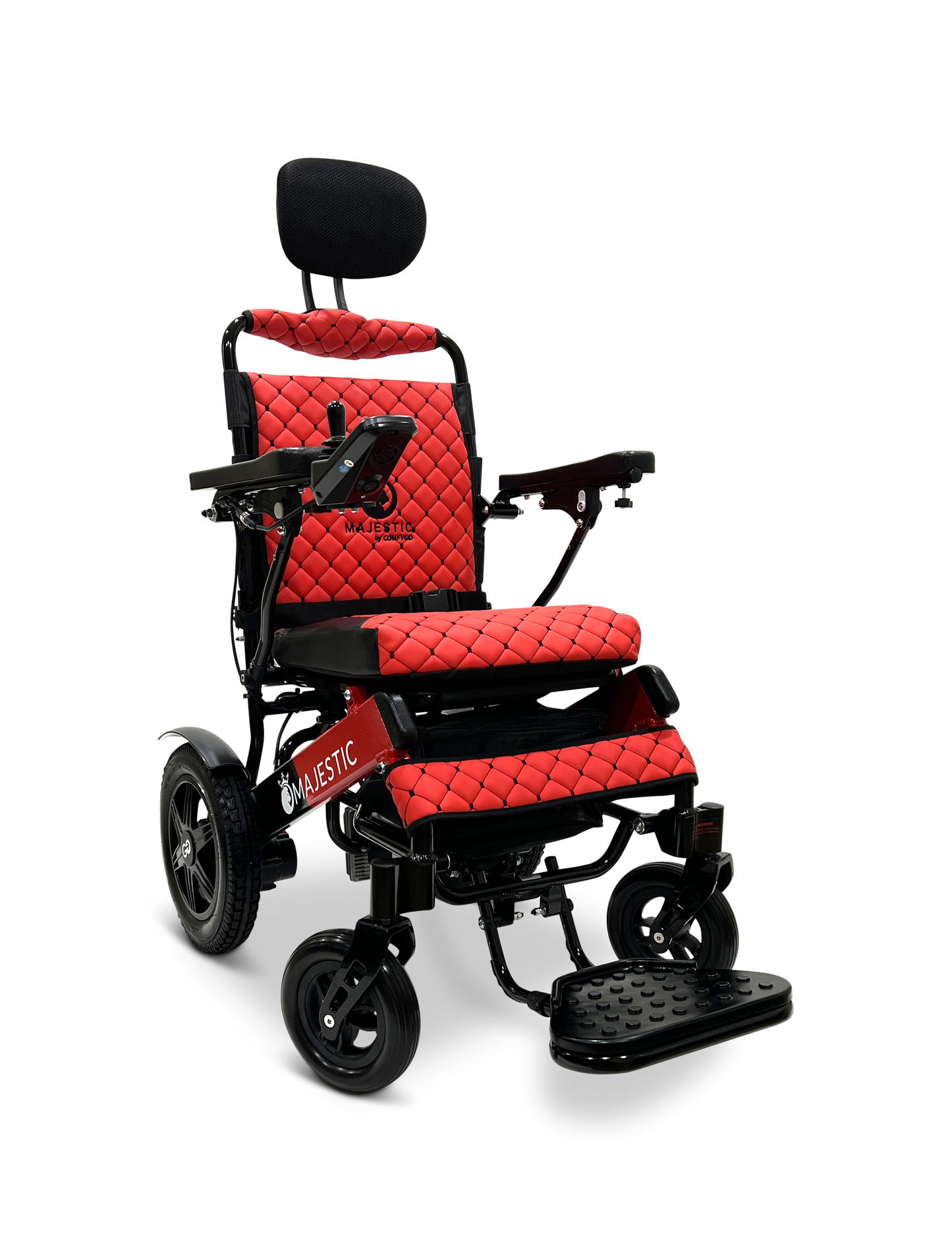 MAJESTIC IQ-9000 Auto Recline Remote Controlled Electric Wheelchair Black & Red Red
