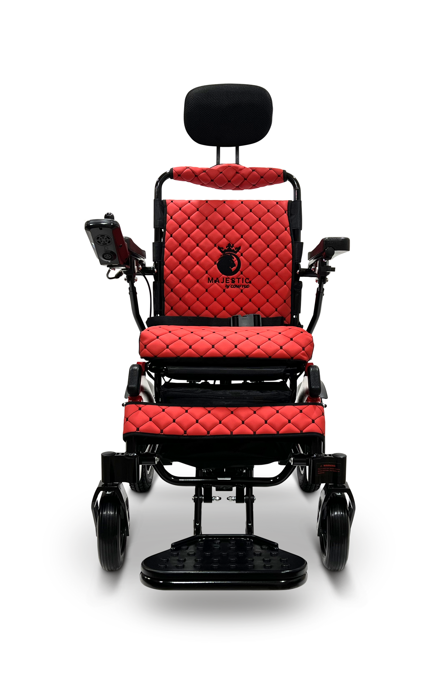 MAJESTIC IQ-9000 Auto Recline Remote Controlled Electric Wheelchair Black & Red Red