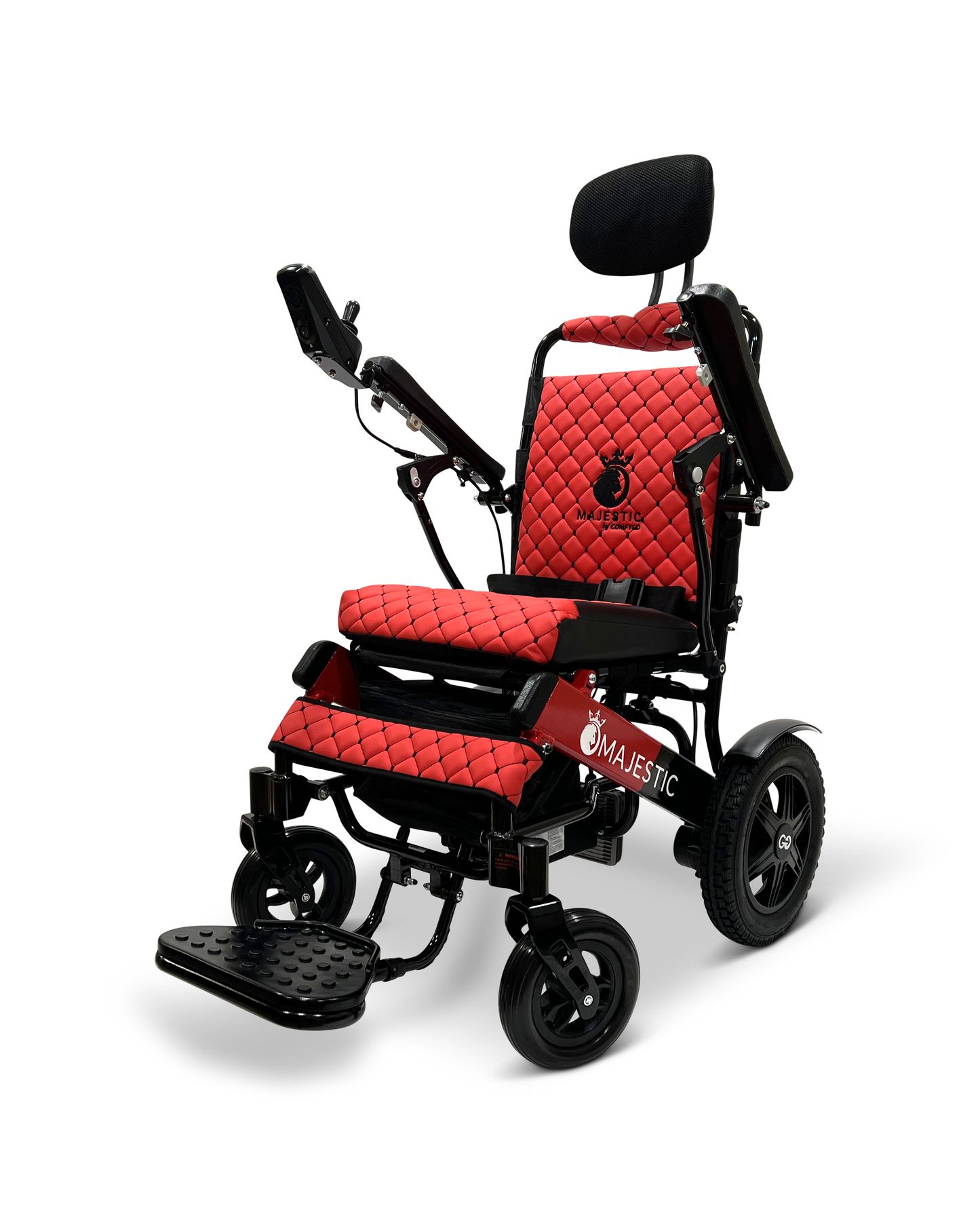 MAJESTIC IQ-9000 Auto Recline Remote Controlled Electric Wheelchair Black & Red Red