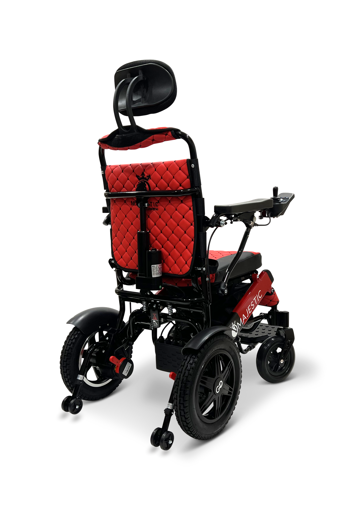 MAJESTIC IQ-9000 Auto Recline Remote Controlled Electric Wheelchair Black & Red Red
