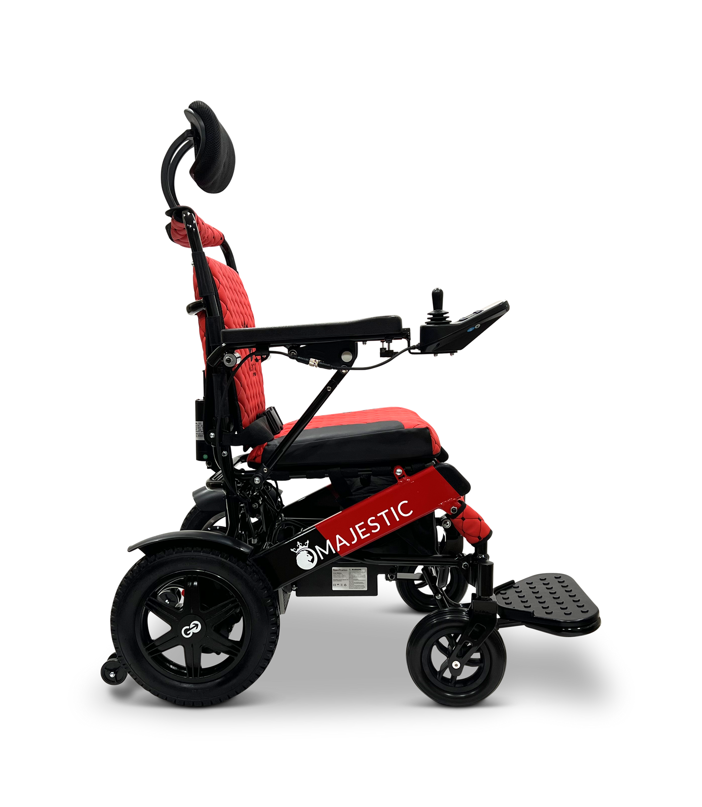 MAJESTIC IQ-9000 Auto Recline Remote Controlled Electric Wheelchair Black & Red Red