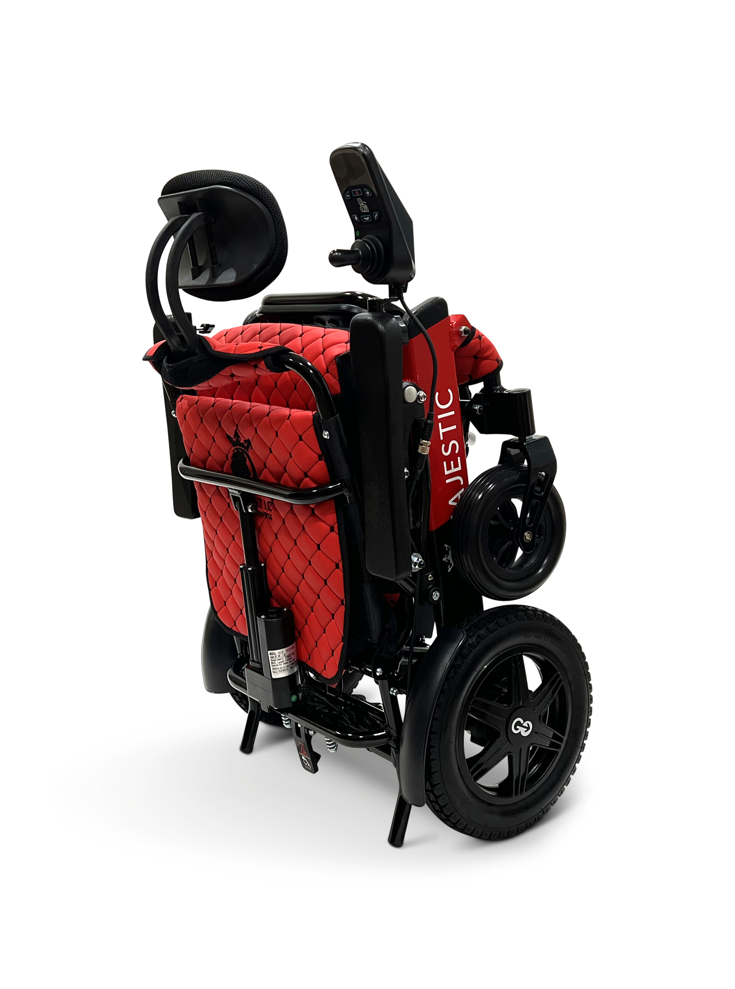 MAJESTIC IQ-9000 Auto Recline Remote Controlled Electric Wheelchair Black & Red Red