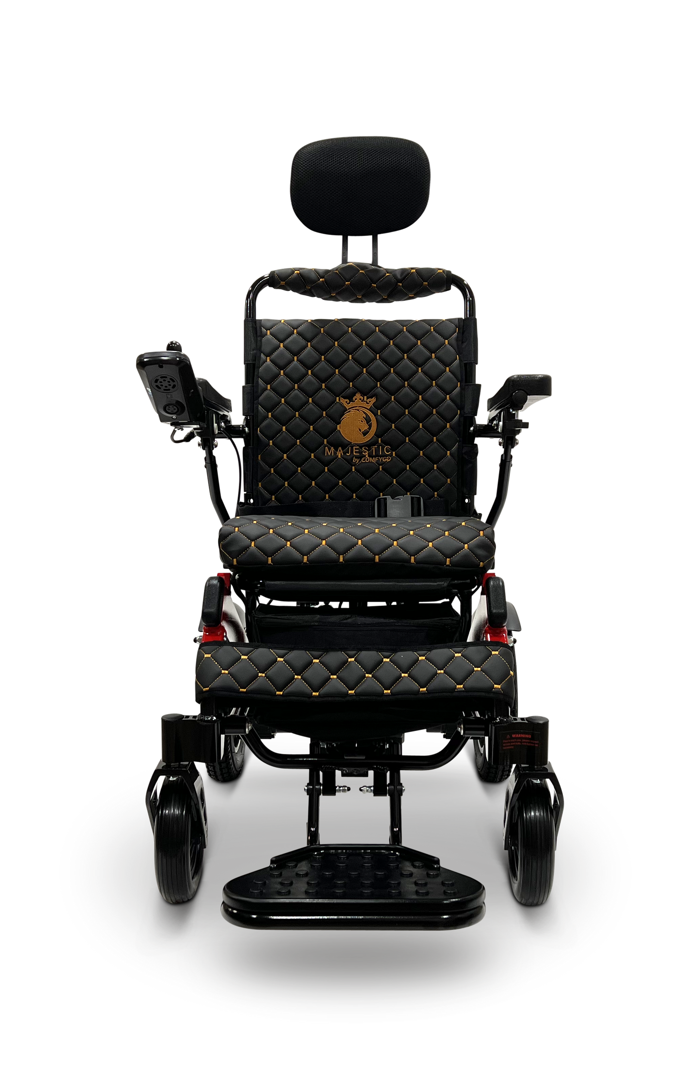 MAJESTIC IQ-9000 Auto Recline Remote Controlled Electric Wheelchair Black & Red Black