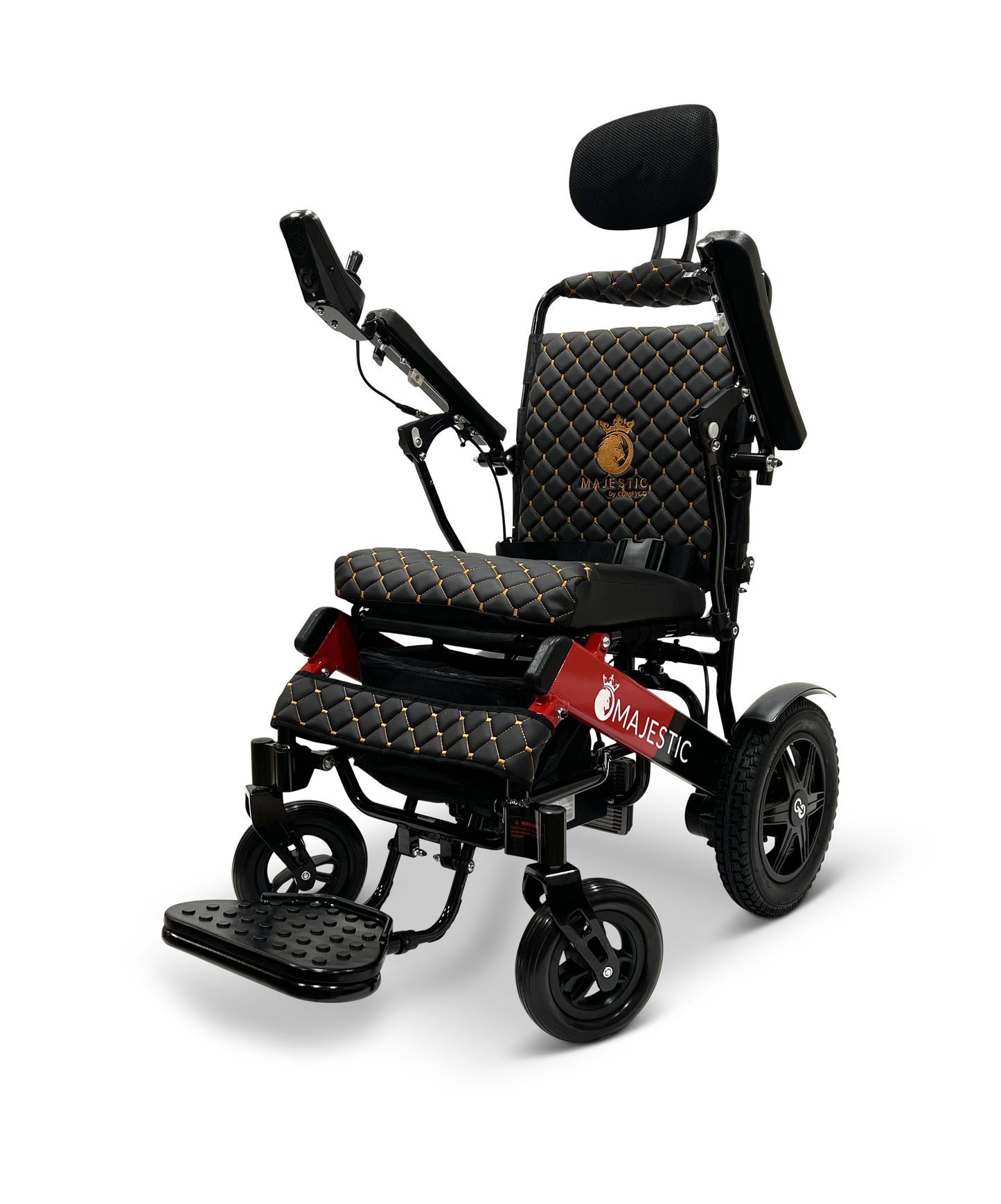MAJESTIC IQ-9000 Auto Recline Remote Controlled Electric Wheelchair Black & Red Black