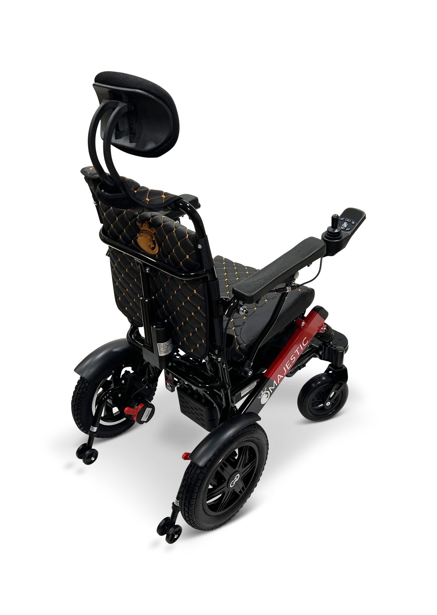 MAJESTIC IQ-9000 Auto Recline Remote Controlled Electric Wheelchair Black & Red Black