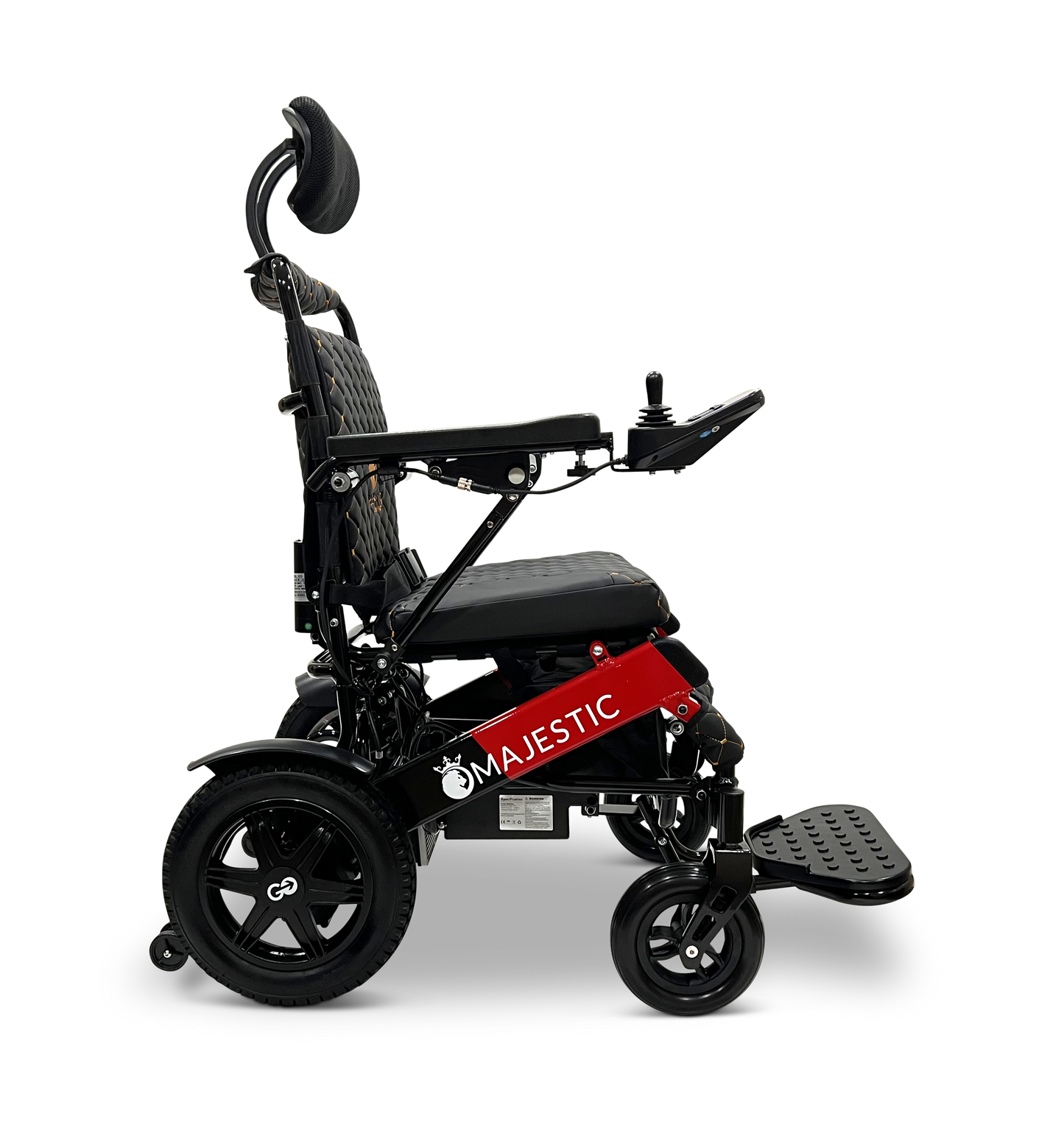 MAJESTIC IQ-9000 Auto Recline Remote Controlled Electric Wheelchair Black & Red Black