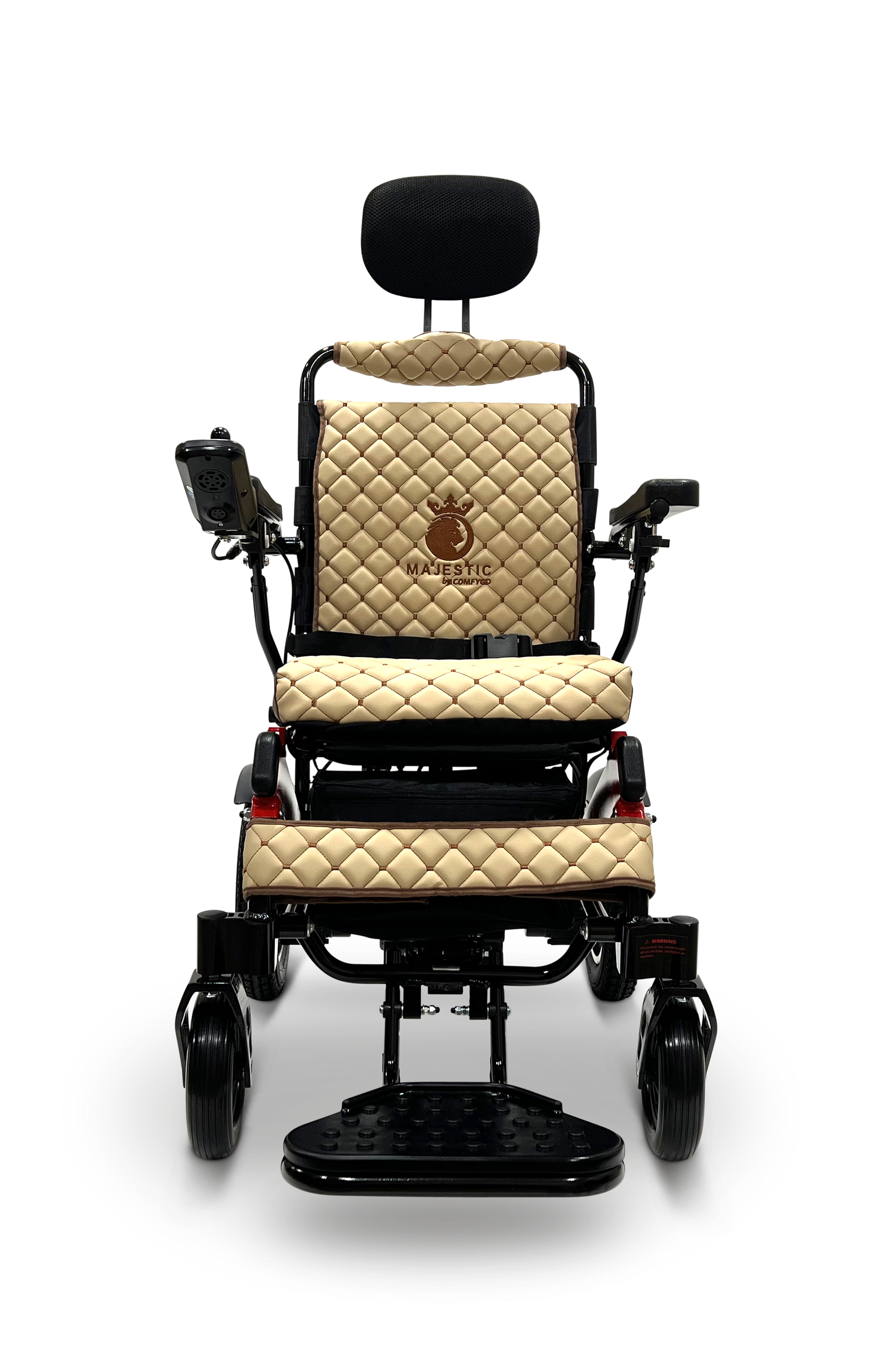 MAJESTIC IQ-9000 Auto Recline Remote Controlled Electric Wheelchair Black & Red Coffee