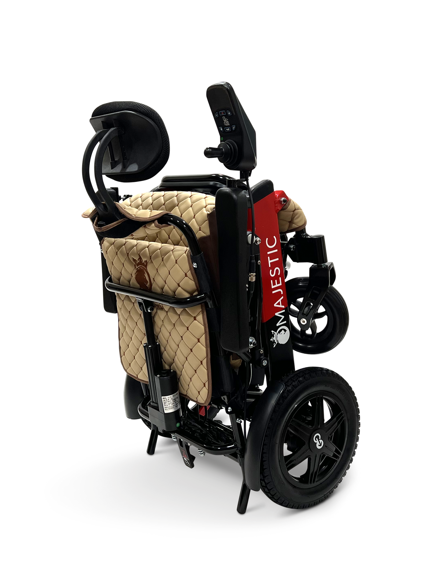 MAJESTIC IQ-9000 Auto Recline Remote Controlled Electric Wheelchair Black & Red Coffee