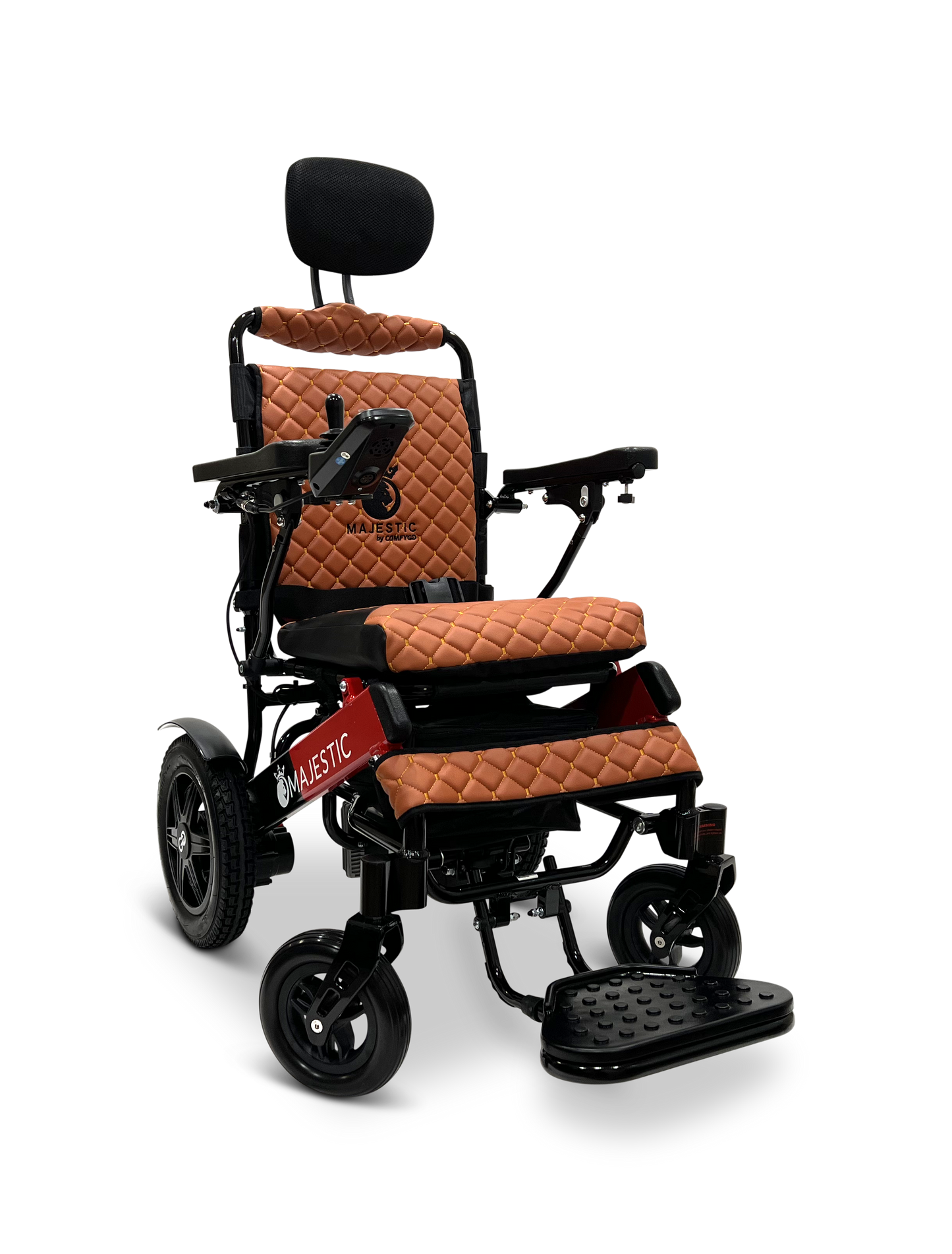 MAJESTIC IQ-9000 Auto Recline Remote Controlled Electric Wheelchair Black & Red Taba