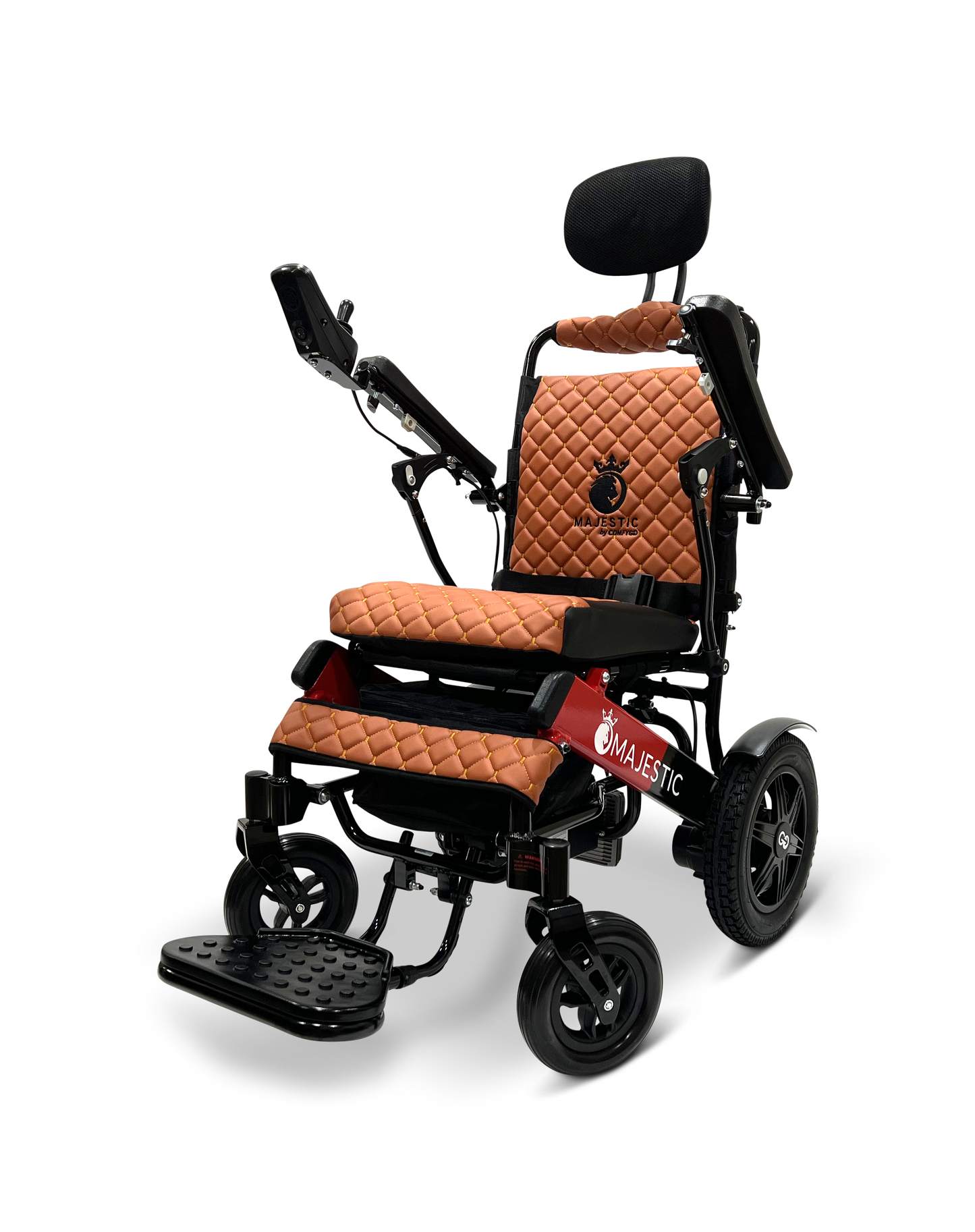 MAJESTIC IQ-9000 Auto Recline Remote Controlled Electric Wheelchair Black & Red Taba