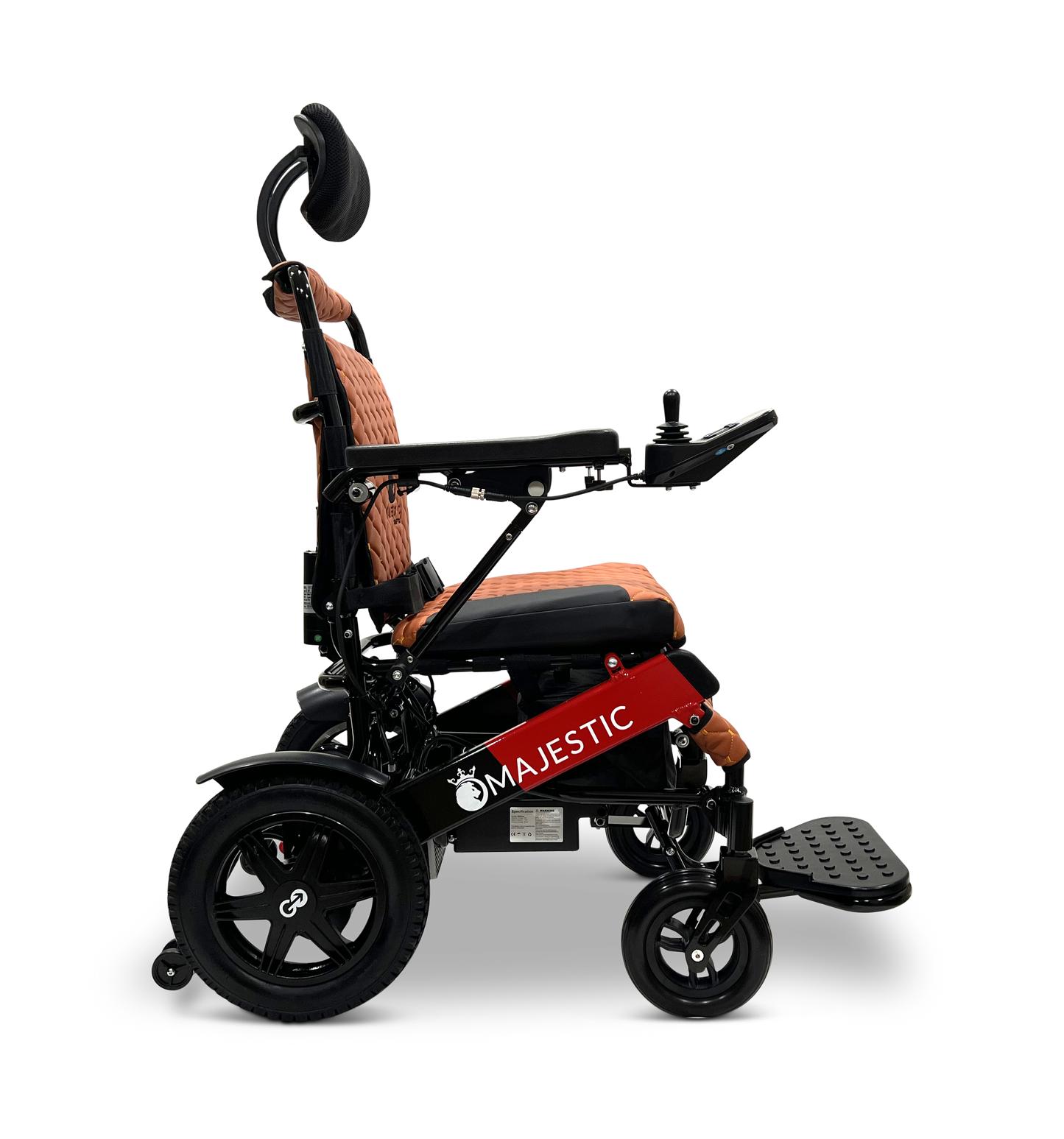 MAJESTIC IQ-9000 Auto Recline Remote Controlled Electric Wheelchair Black & Red Taba