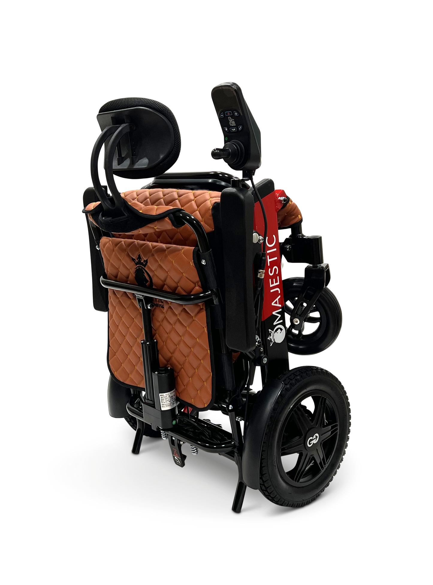 MAJESTIC IQ-9000 Auto Recline Remote Controlled Electric Wheelchair Black & Red Taba