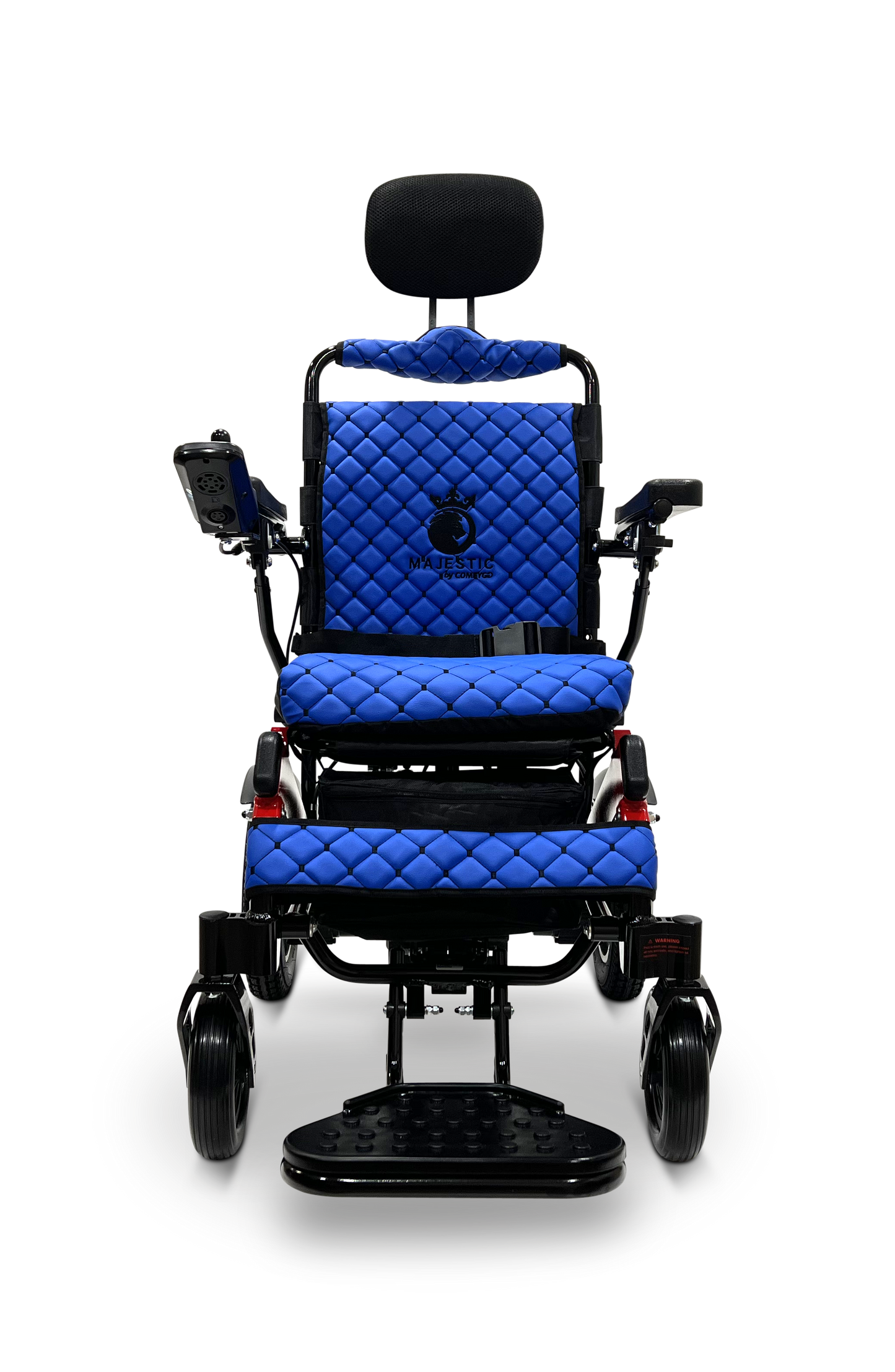 MAJESTIC IQ-9000 Auto Recline Remote Controlled Electric Wheelchair Black & Red Blue