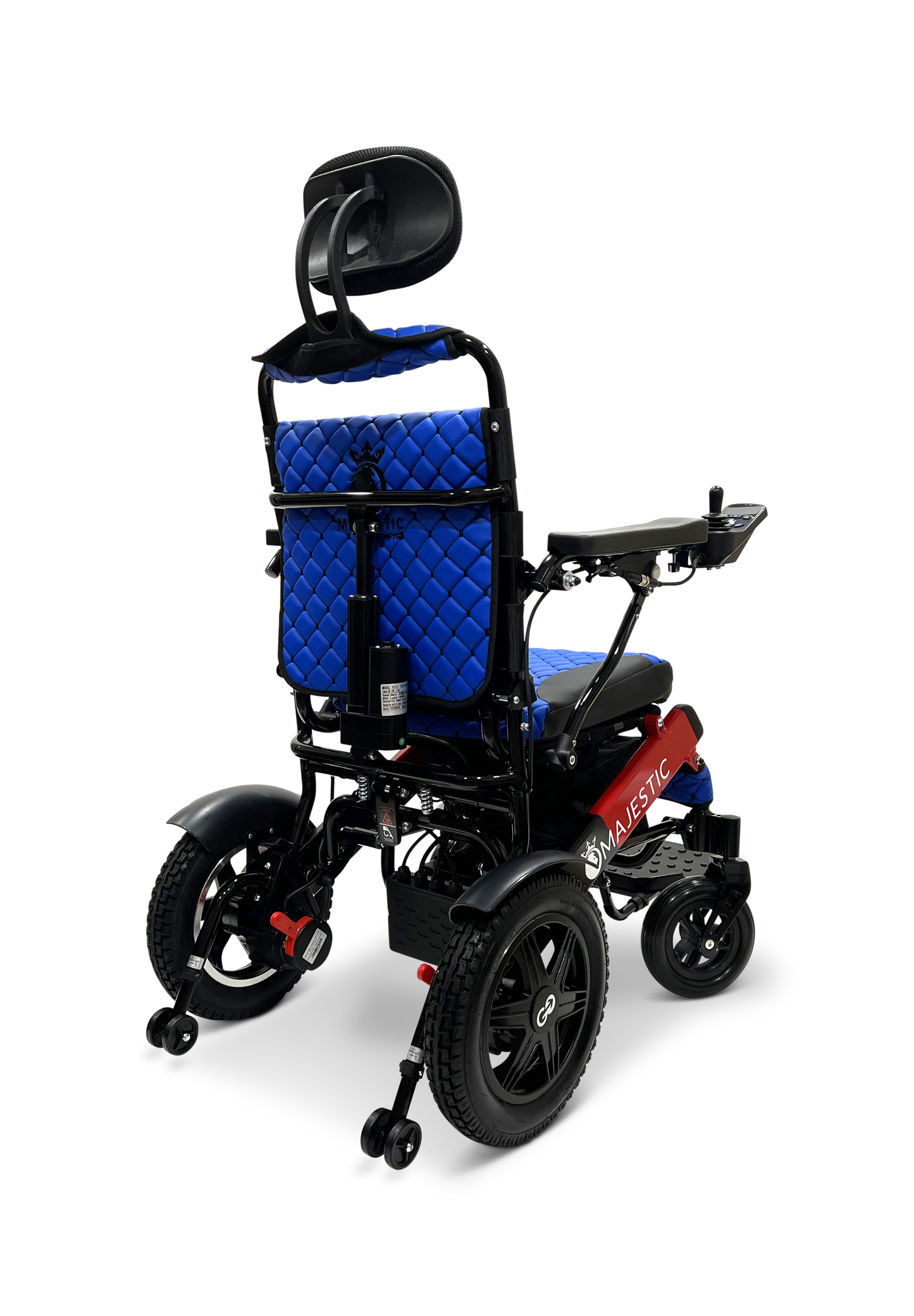 MAJESTIC IQ-9000 Auto Recline Remote Controlled Electric Wheelchair Black & Red Blue