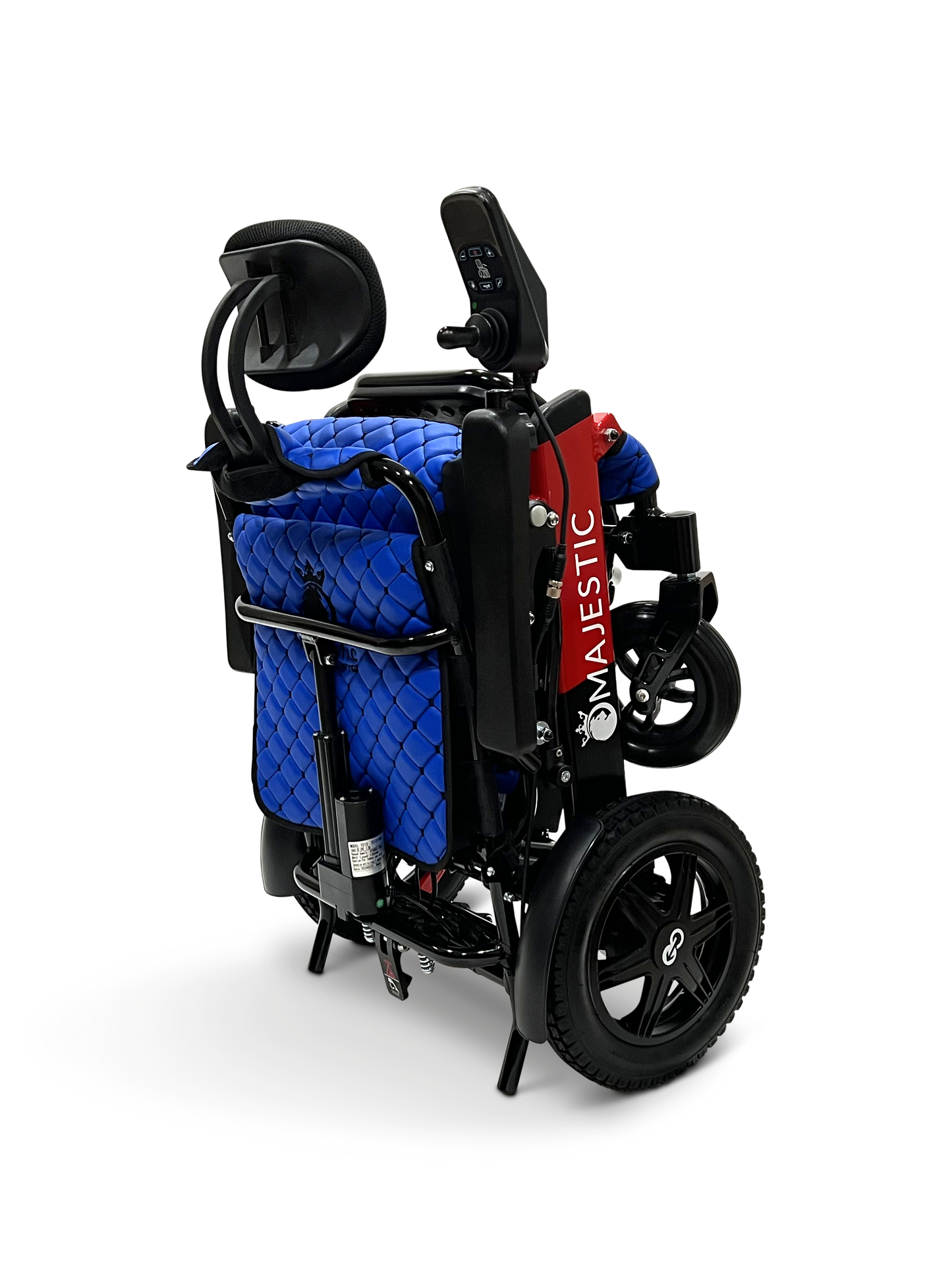 MAJESTIC IQ-9000 Auto Recline Remote Controlled Electric Wheelchair Black & Red Blue