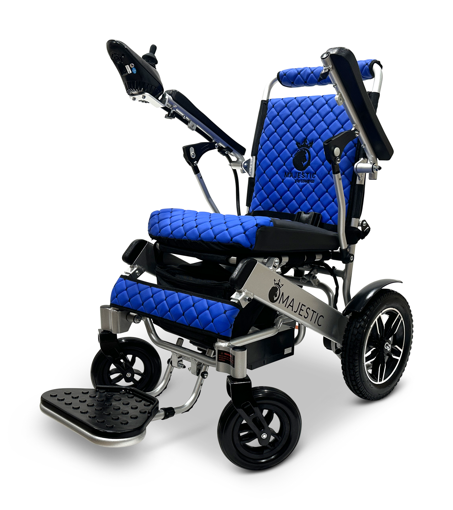 MAJESTIC IQ-8000 Remote Controlled Lightweight Electric Wheelchair Silver Blue