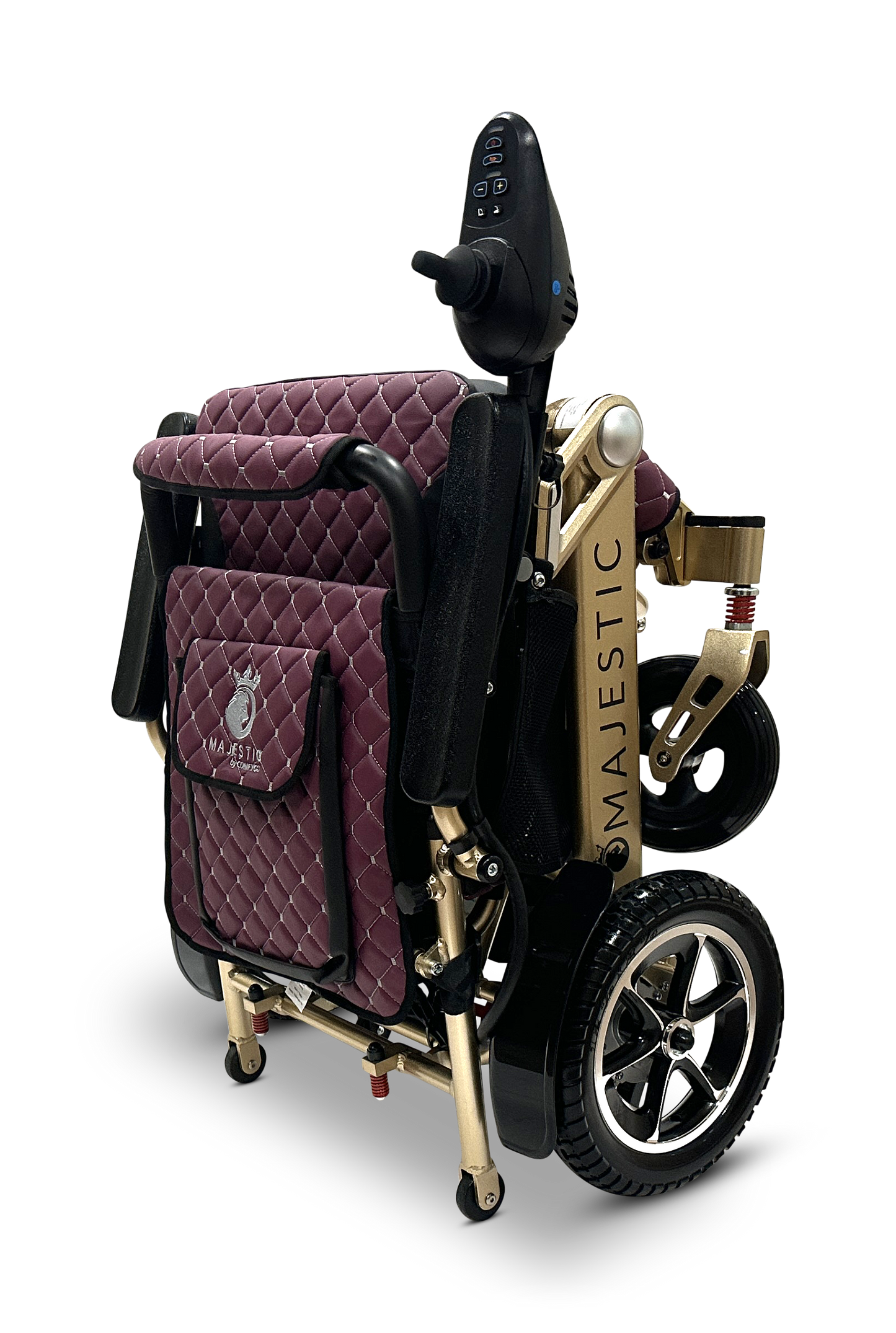 MAJESTIC IQ-7000 Auto Folding Remote Controlled Electric Wheelchair Bronze Purple
