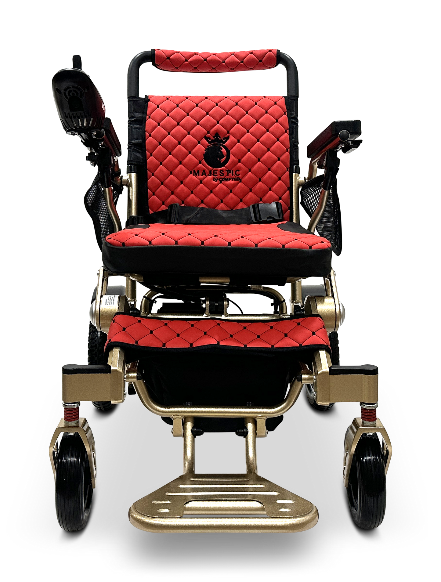 MAJESTIC IQ-7000 Auto Folding Remote Controlled Electric Wheelchair Bronze Red