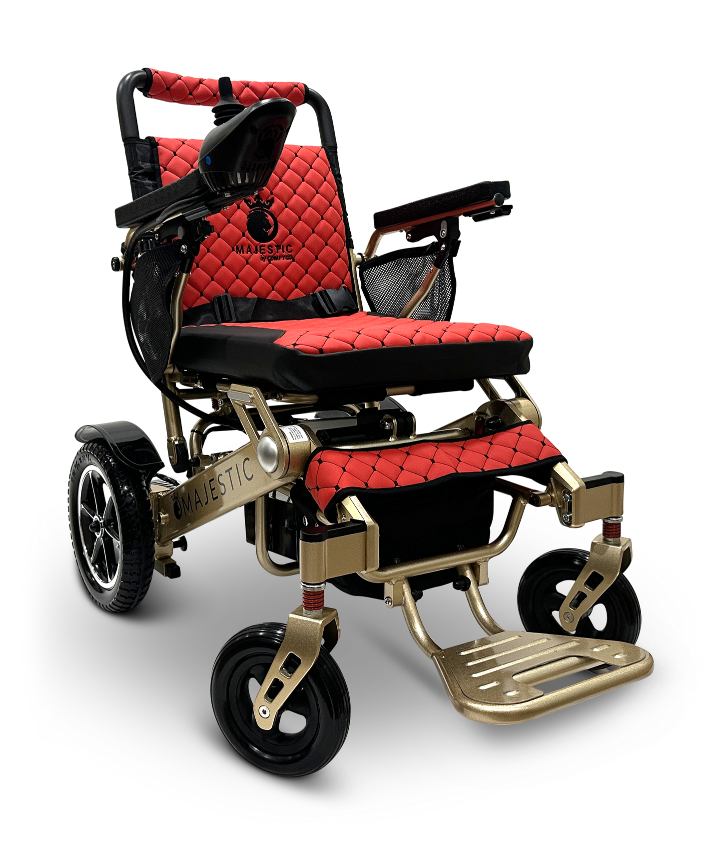 MAJESTIC IQ-7000 Auto Folding Remote Controlled Electric Wheelchair Bronze Red