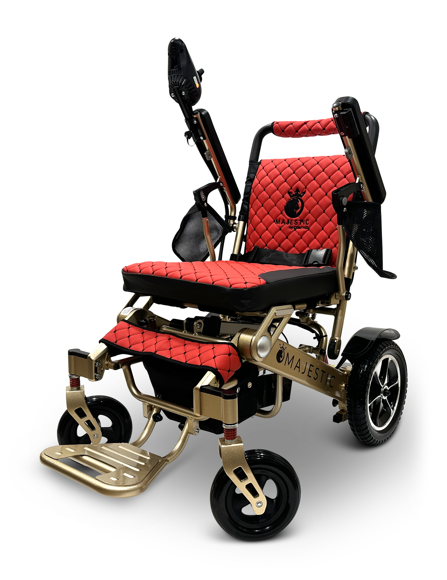 MAJESTIC IQ-7000 Auto Folding Remote Controlled Electric Wheelchair Bronze Red