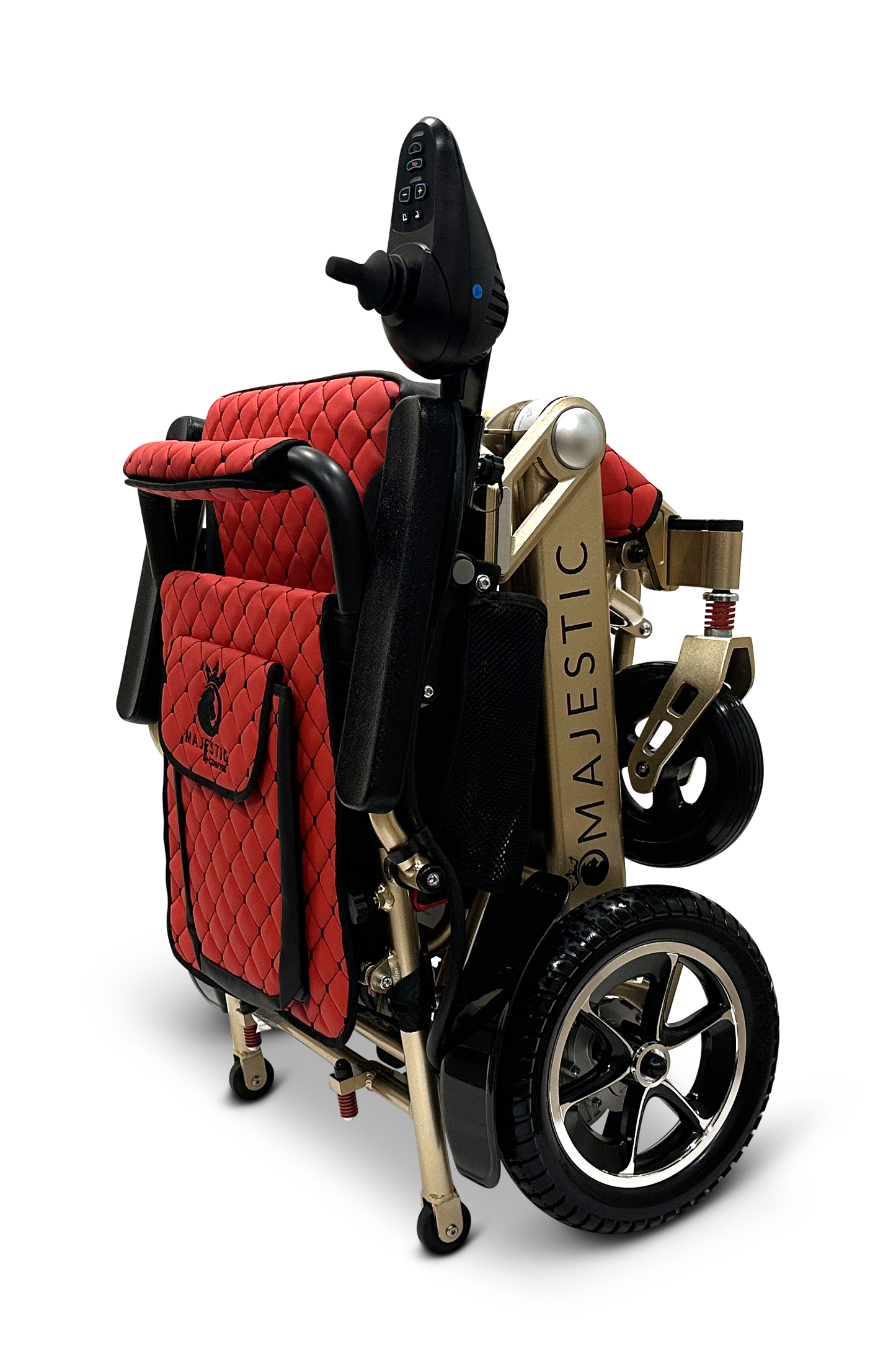MAJESTIC IQ-7000 Auto Folding Remote Controlled Electric Wheelchair Bronze Red