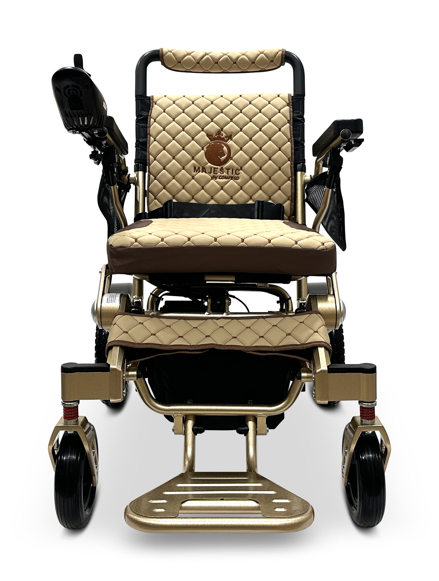 MAJESTIC IQ-7000 Auto Folding Remote Controlled Electric Wheelchair Bronze Coffee