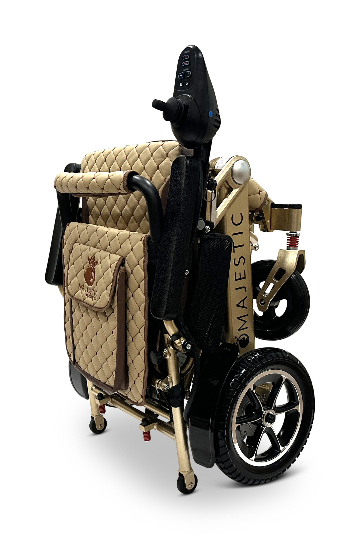 MAJESTIC IQ-7000 Auto Folding Remote Controlled Electric Wheelchair Bronze Coffee