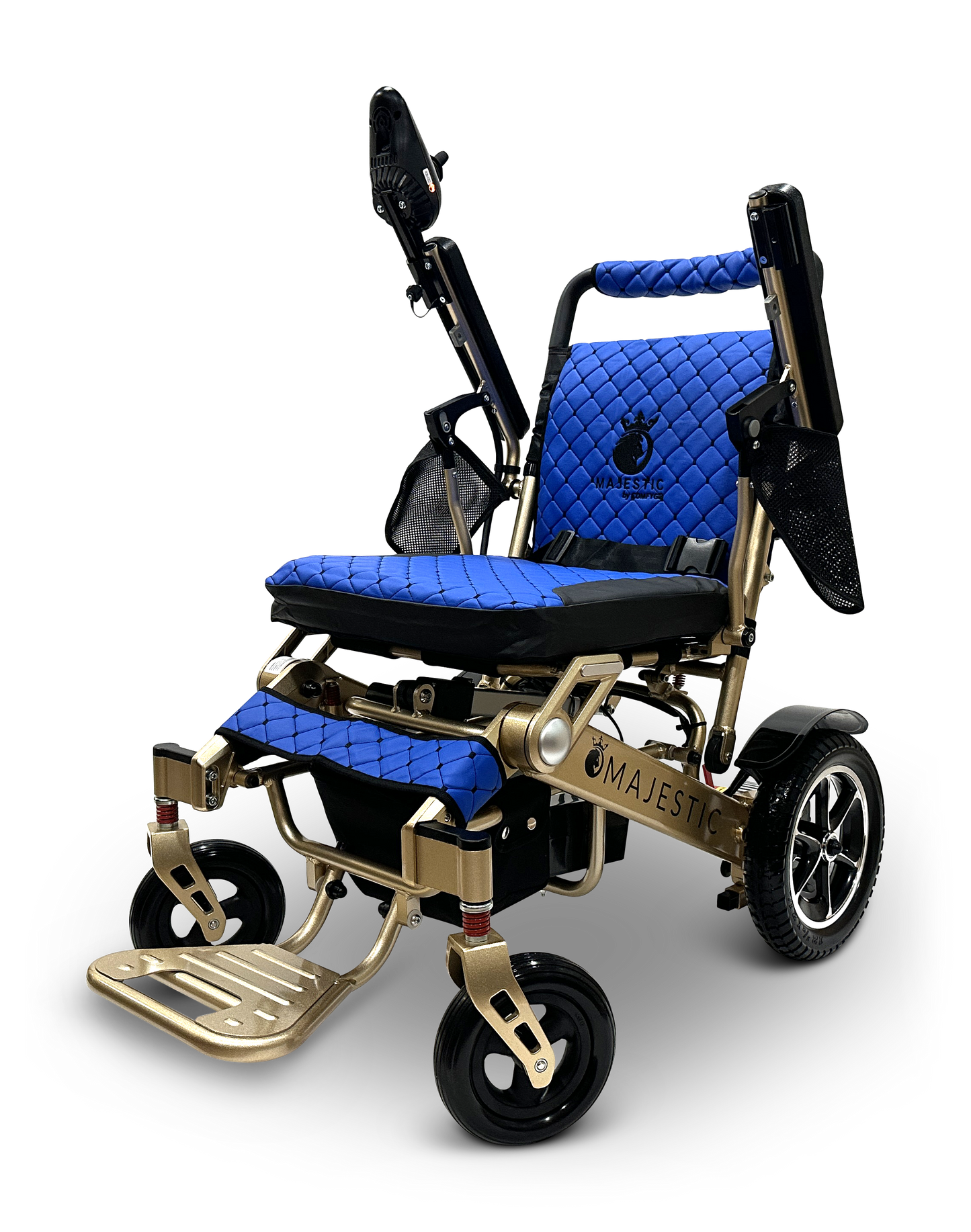 MAJESTIC IQ-7000 Auto Folding Remote Controlled Electric Wheelchair Bronze Blue