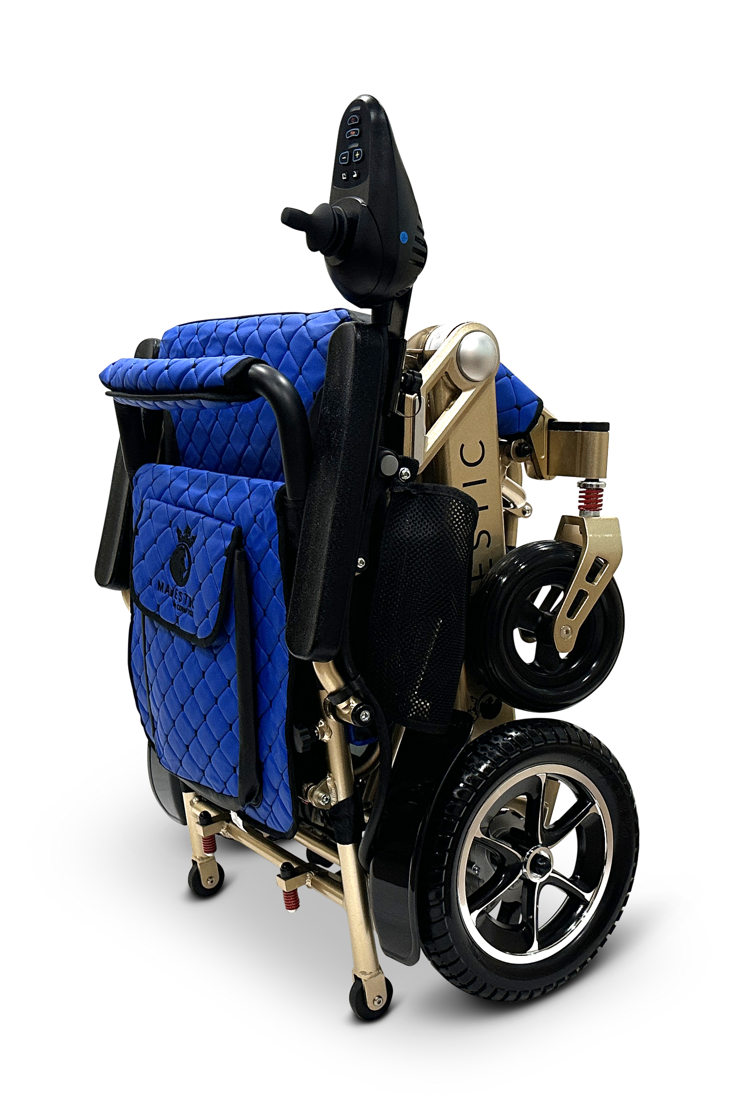 MAJESTIC IQ-7000 Auto Folding Remote Controlled Electric Wheelchair Bronze Blue