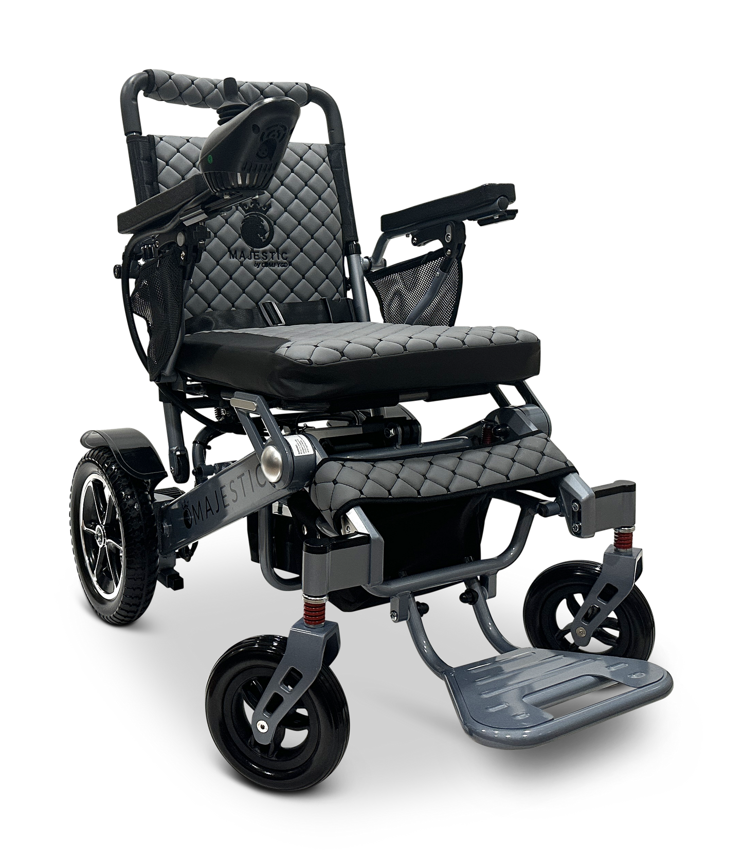 MAJESTIC IQ-7000 Auto Folding Remote Controlled Electric Wheelchair Silver Gray