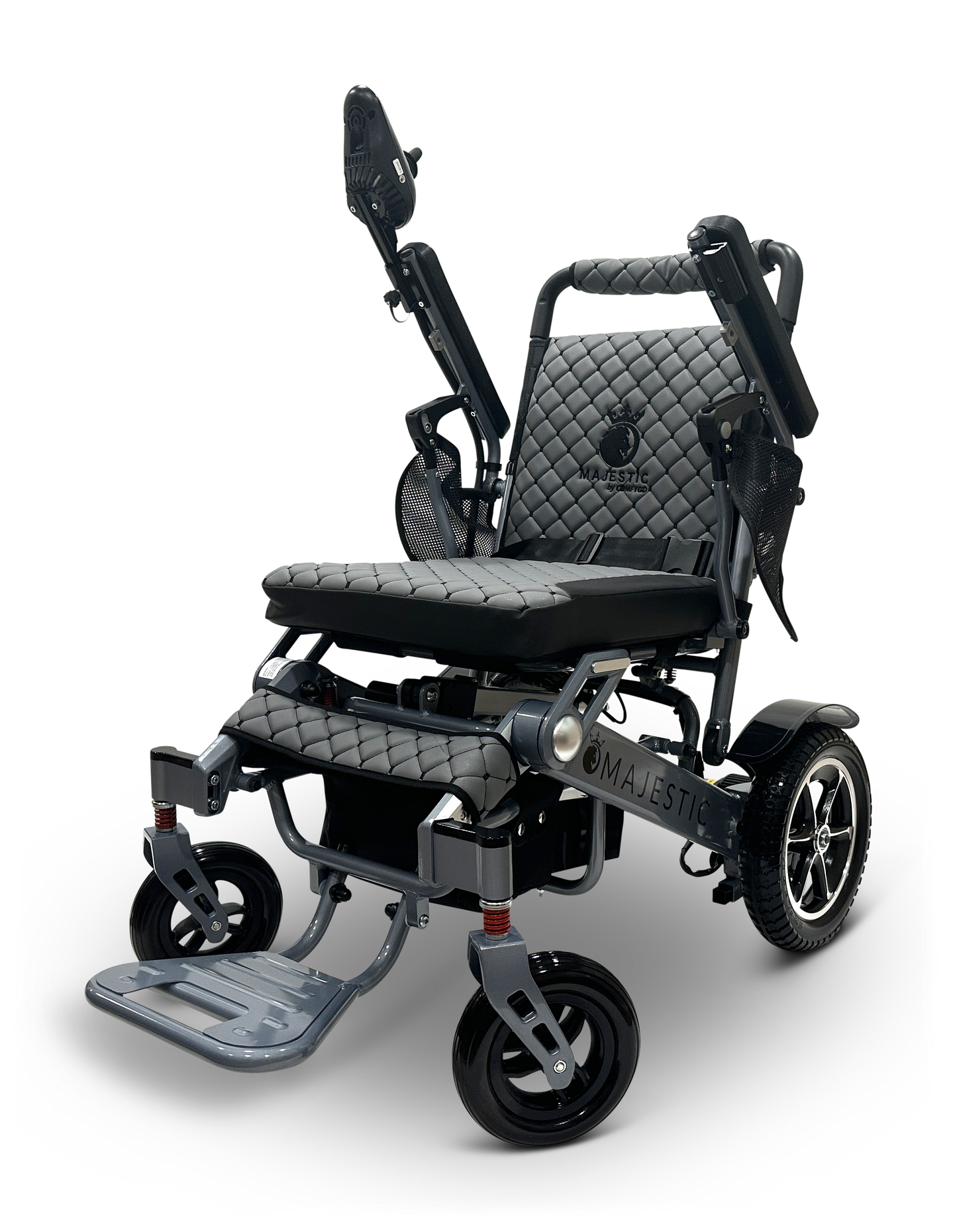 MAJESTIC IQ-7000 Auto Folding Remote Controlled Electric Wheelchair Silver Gray