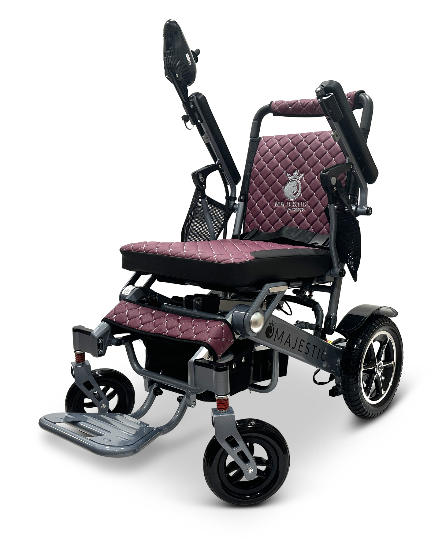 MAJESTIC IQ-7000 Auto Folding Remote Controlled Electric Wheelchair Silver Purple