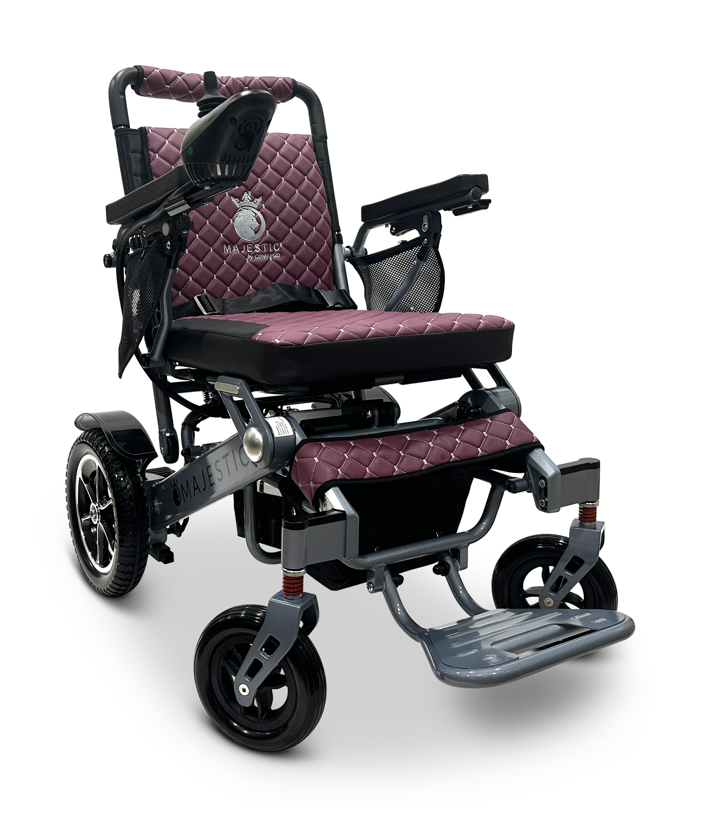 MAJESTIC IQ-7000 Auto Folding Remote Controlled Electric Wheelchair Silver Purple