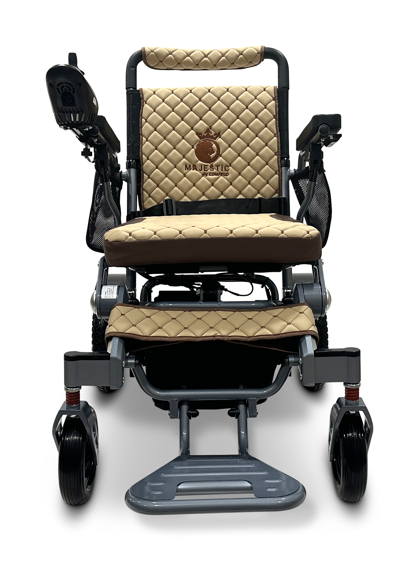 MAJESTIC IQ-7000 Auto Folding Remote Controlled Electric Wheelchair Silver Coffee