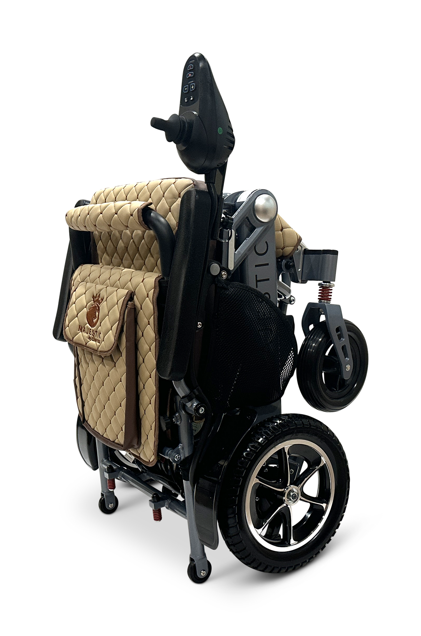 MAJESTIC IQ-7000 Auto Folding Remote Controlled Electric Wheelchair Silver Coffee