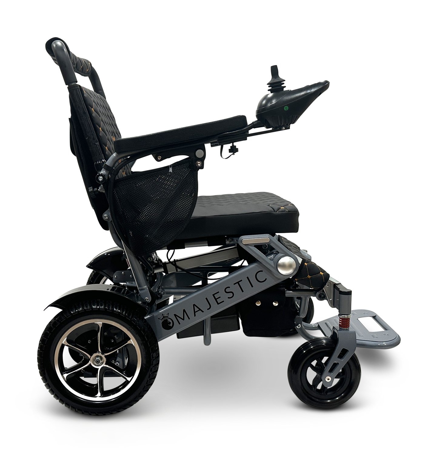 MAJESTIC IQ-7000 Auto Folding Remote Controlled Electric Wheelchair Silver Black