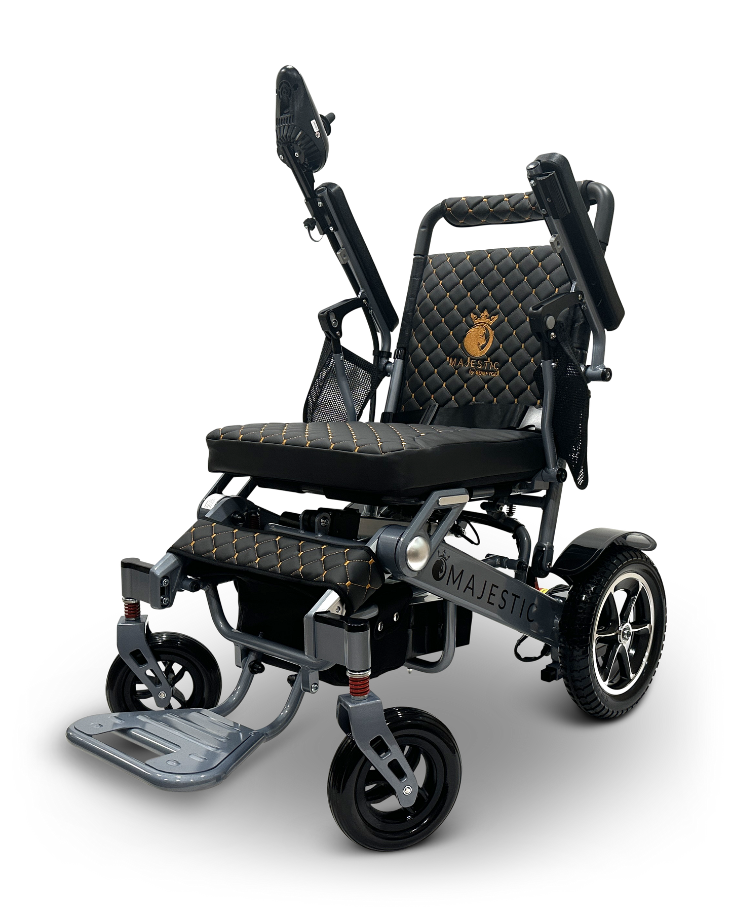 MAJESTIC IQ-7000 Auto Folding Remote Controlled Electric Wheelchair Silver Black