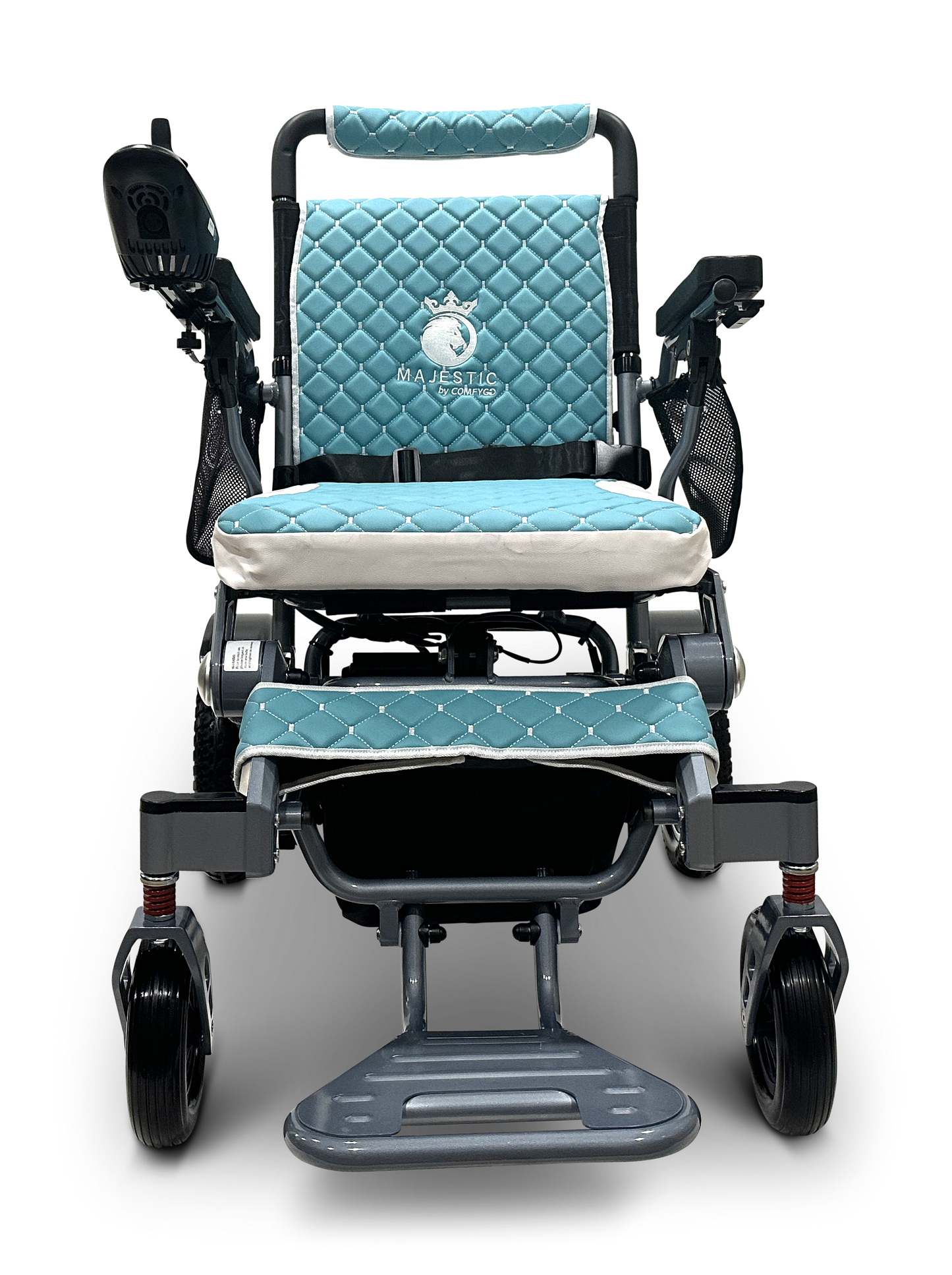 MAJESTIC IQ-7000 Auto Folding Remote Controlled Electric Wheelchair Silver Teal
