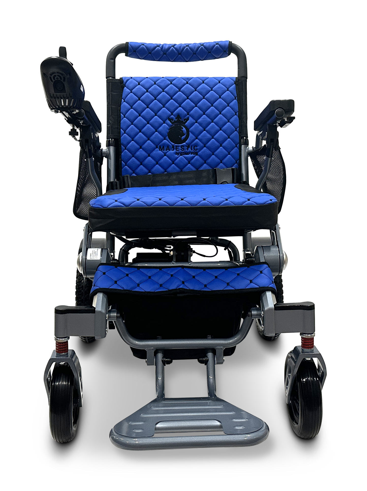 MAJESTIC IQ-7000 Auto Folding Remote Controlled Electric Wheelchair Silver Blue