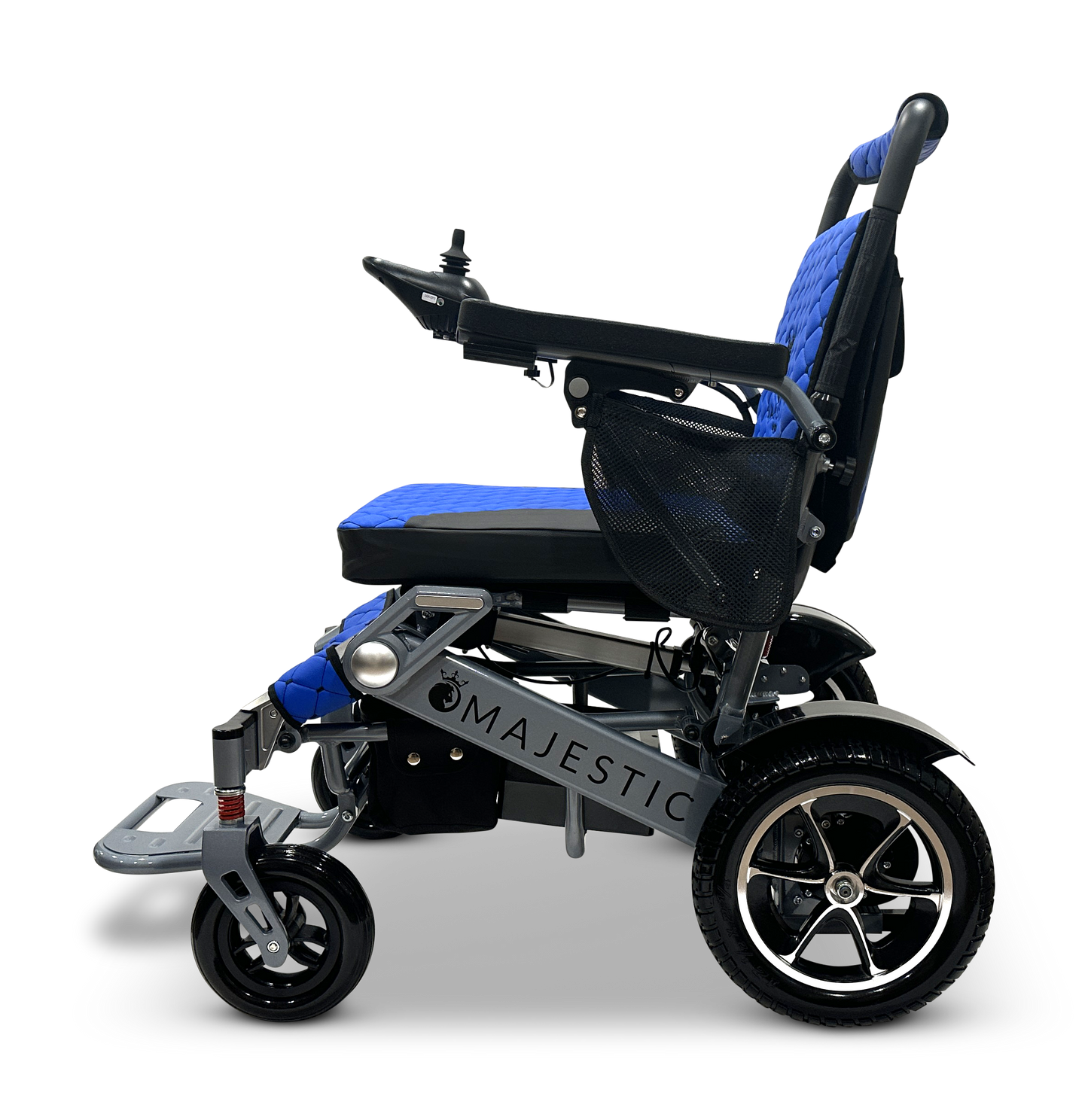 MAJESTIC IQ-7000 Auto Folding Remote Controlled Electric Wheelchair Silver Blue