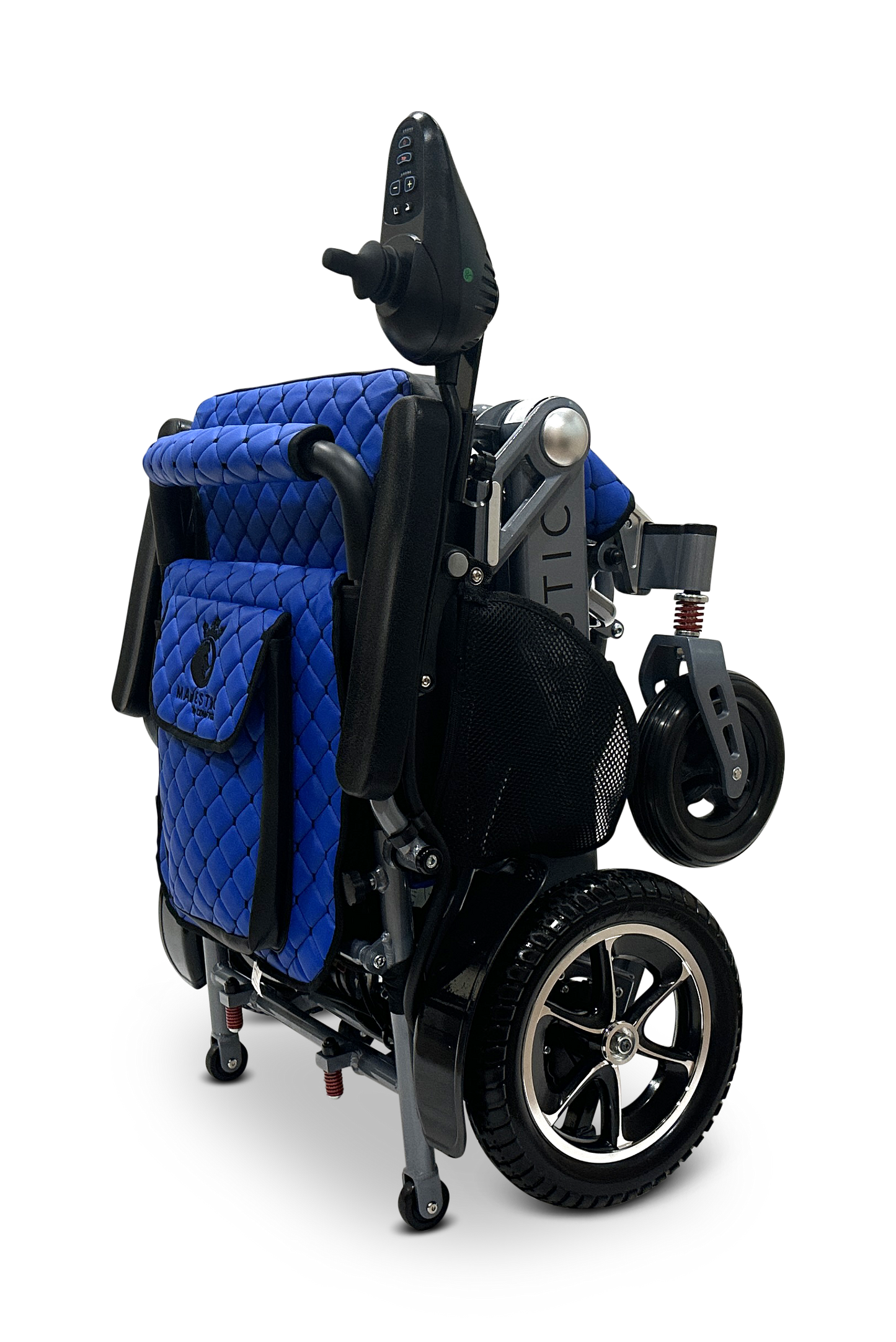MAJESTIC IQ-7000 Auto Folding Remote Controlled Electric Wheelchair Silver Blue