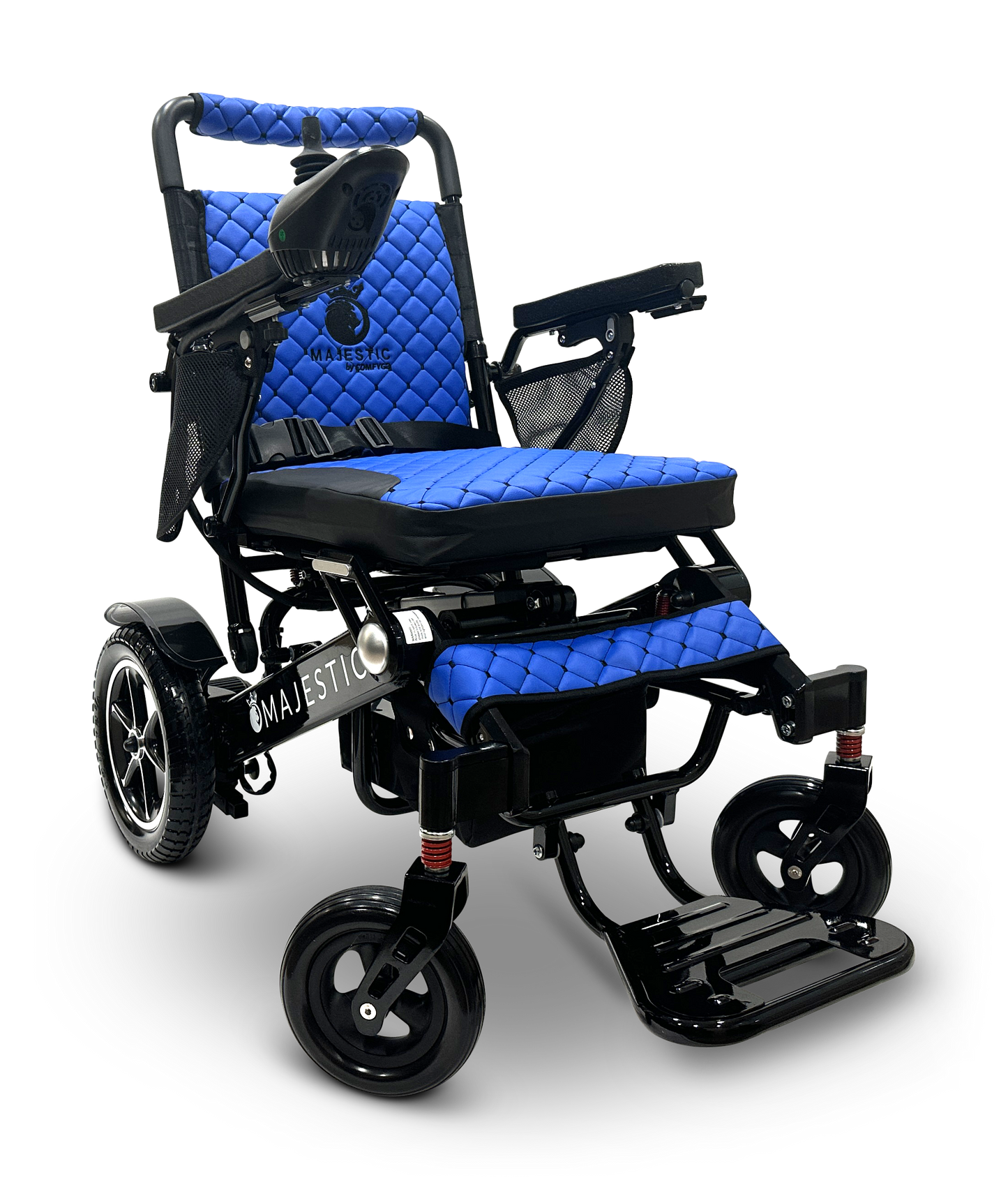 MAJESTIC IQ-7000 Auto Folding Remote Controlled Electric Wheelchair Black Blue