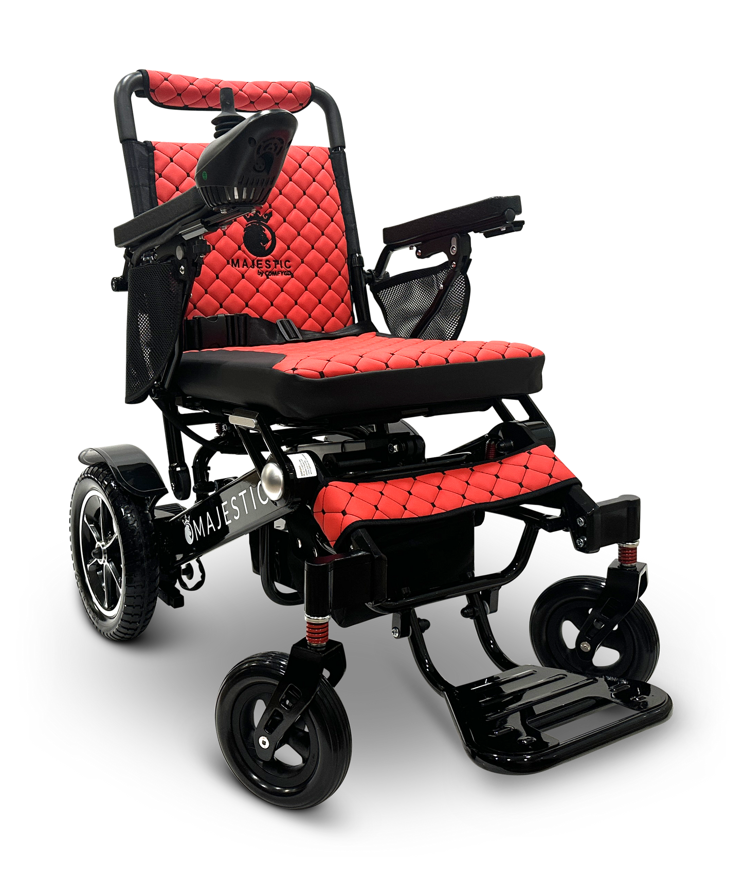 MAJESTIC IQ-7000 Auto Folding Remote Controlled Electric Wheelchair Black Red