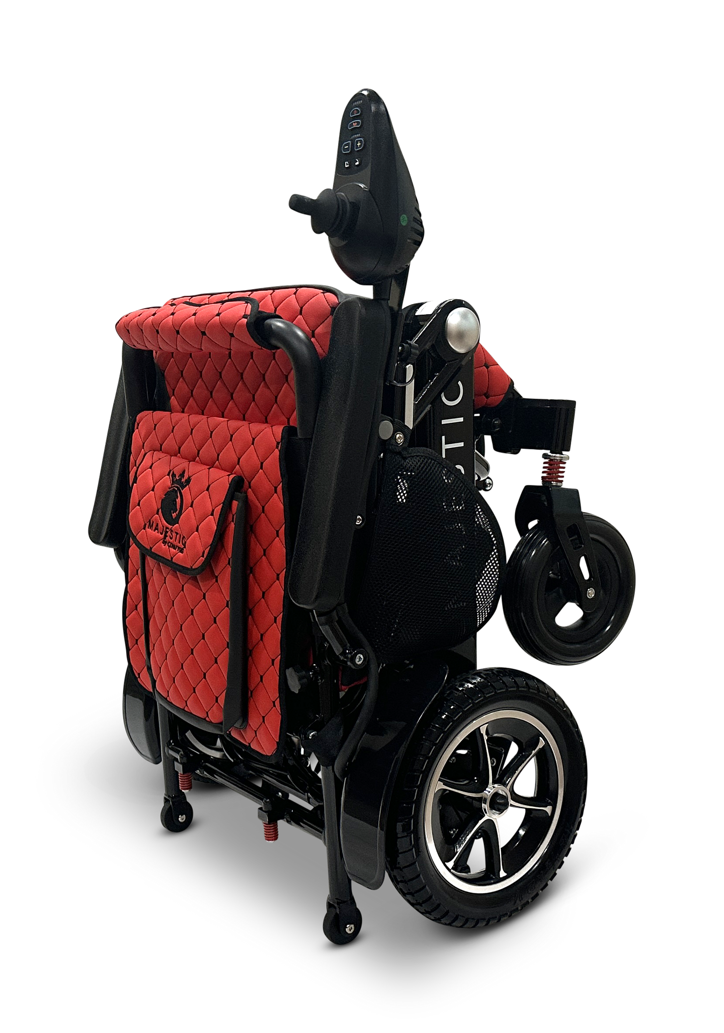MAJESTIC IQ-7000 Auto Folding Remote Controlled Electric Wheelchair Black Red