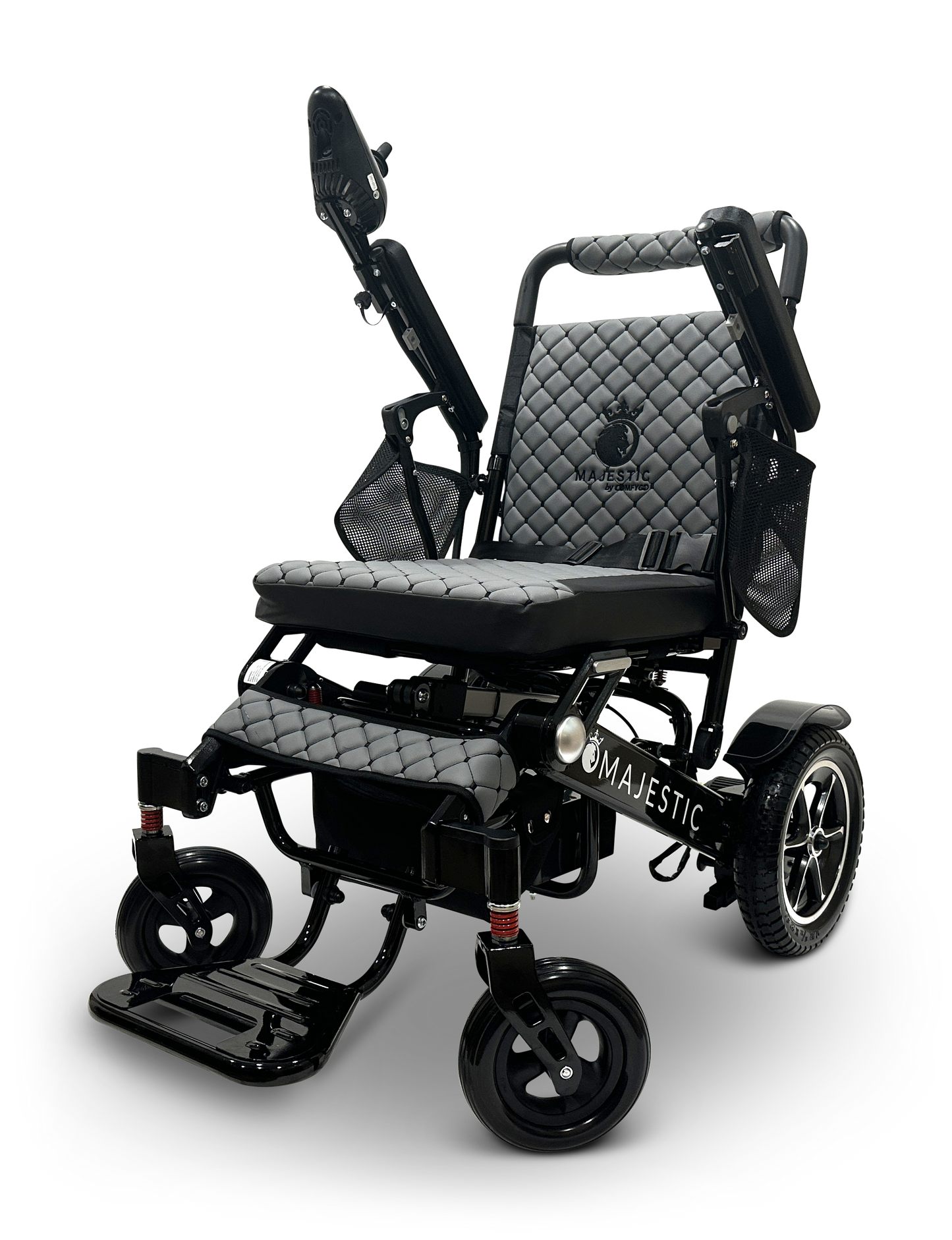 MAJESTIC IQ-7000 Auto Folding Remote Controlled Electric Wheelchair Black Gray